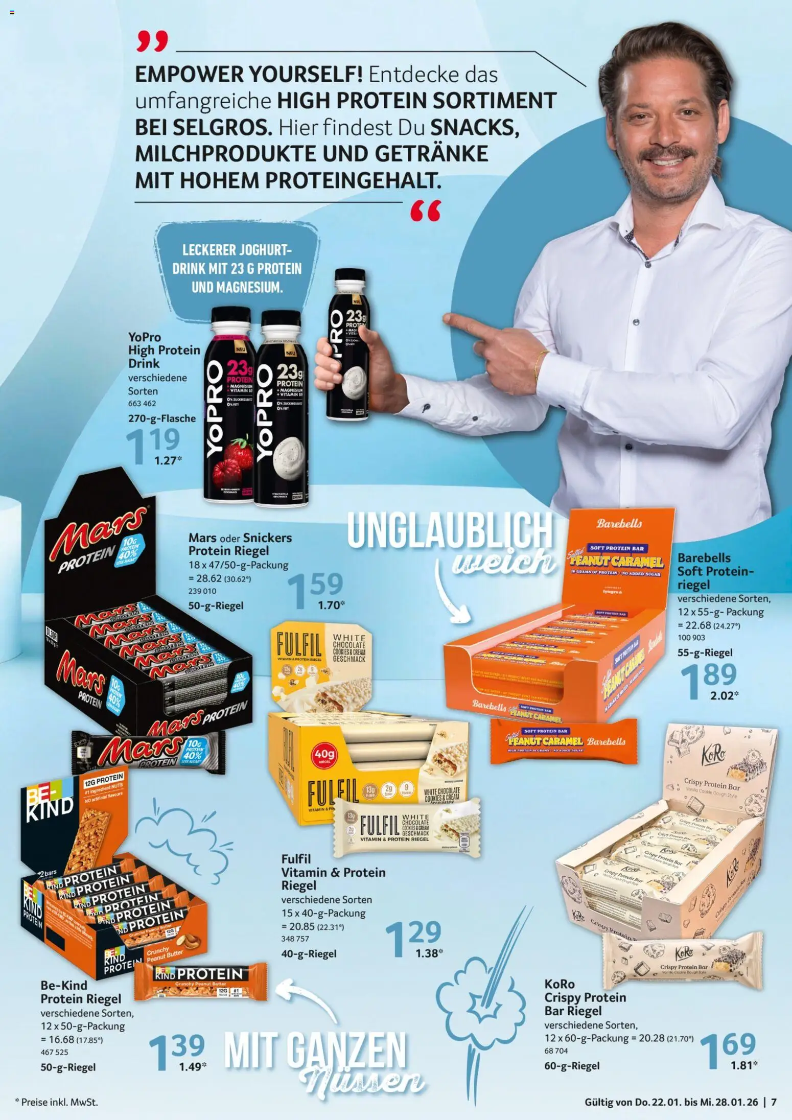 Selgros Prospekt 	 – gültig ab 22.01.2026 | Seite: 7 | Produkte: Butter, Joghurt, Snickers, Mars