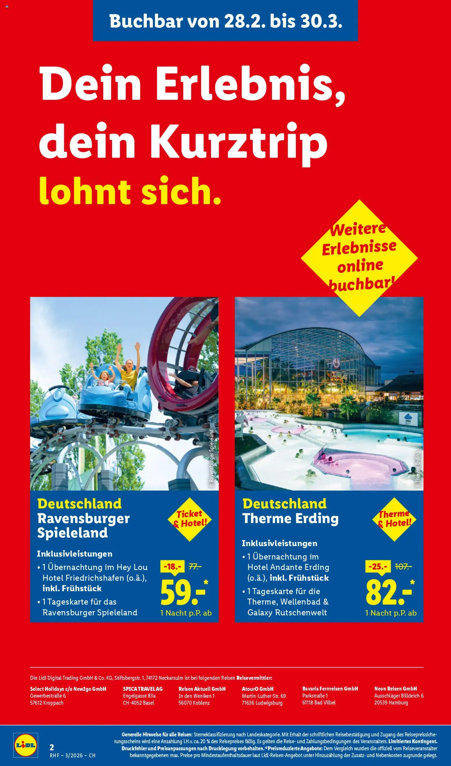 Lidl Aktionen Reisen März – gültig ab 28.02.2026 | Seite: 2 | Produkte: Bad