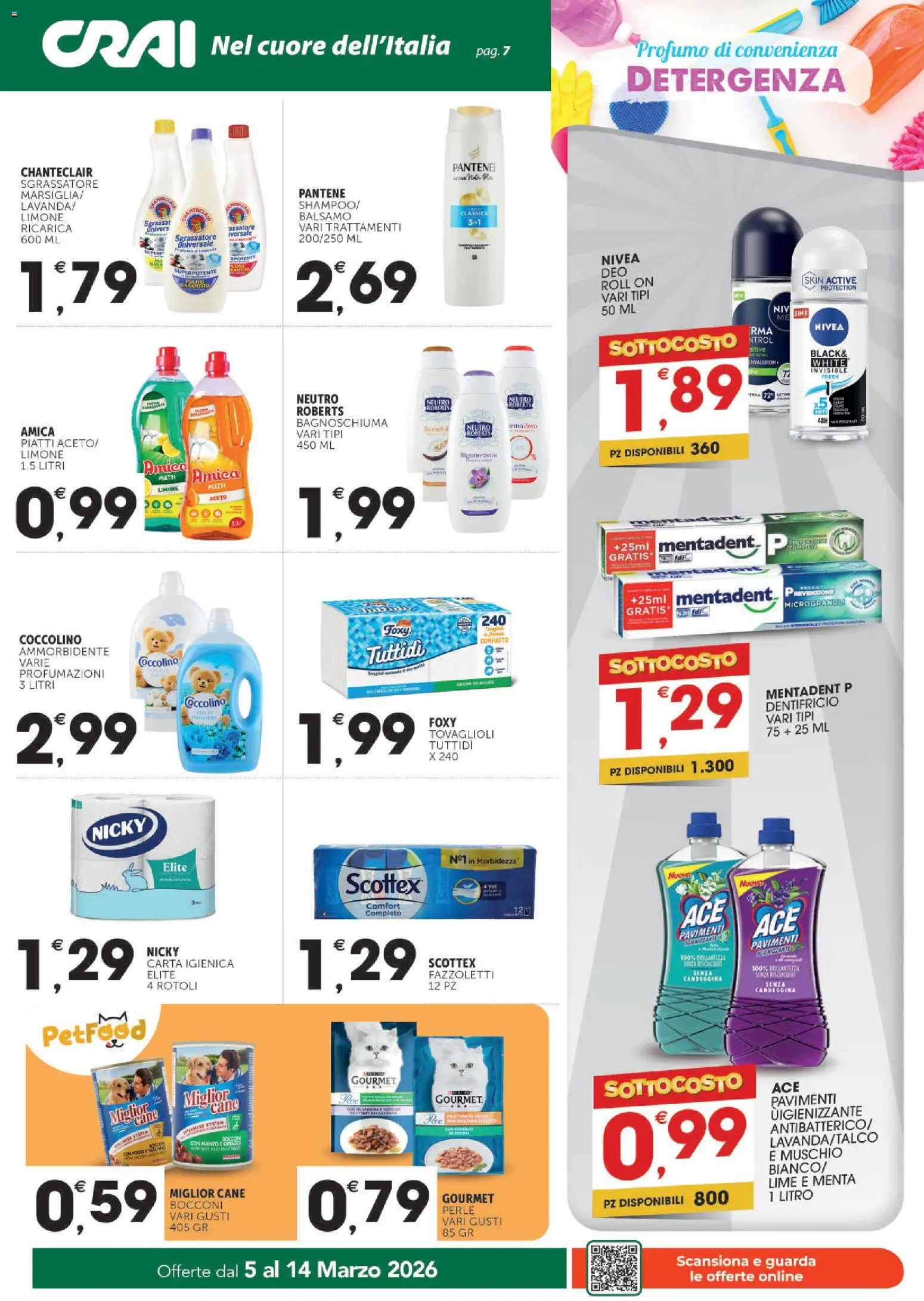 Volantino CRAI del 05.03.2026 | Pagina: 7 | Prodotti: Balsamo, Bagnoschiuma, Manzo, Sgrassatore