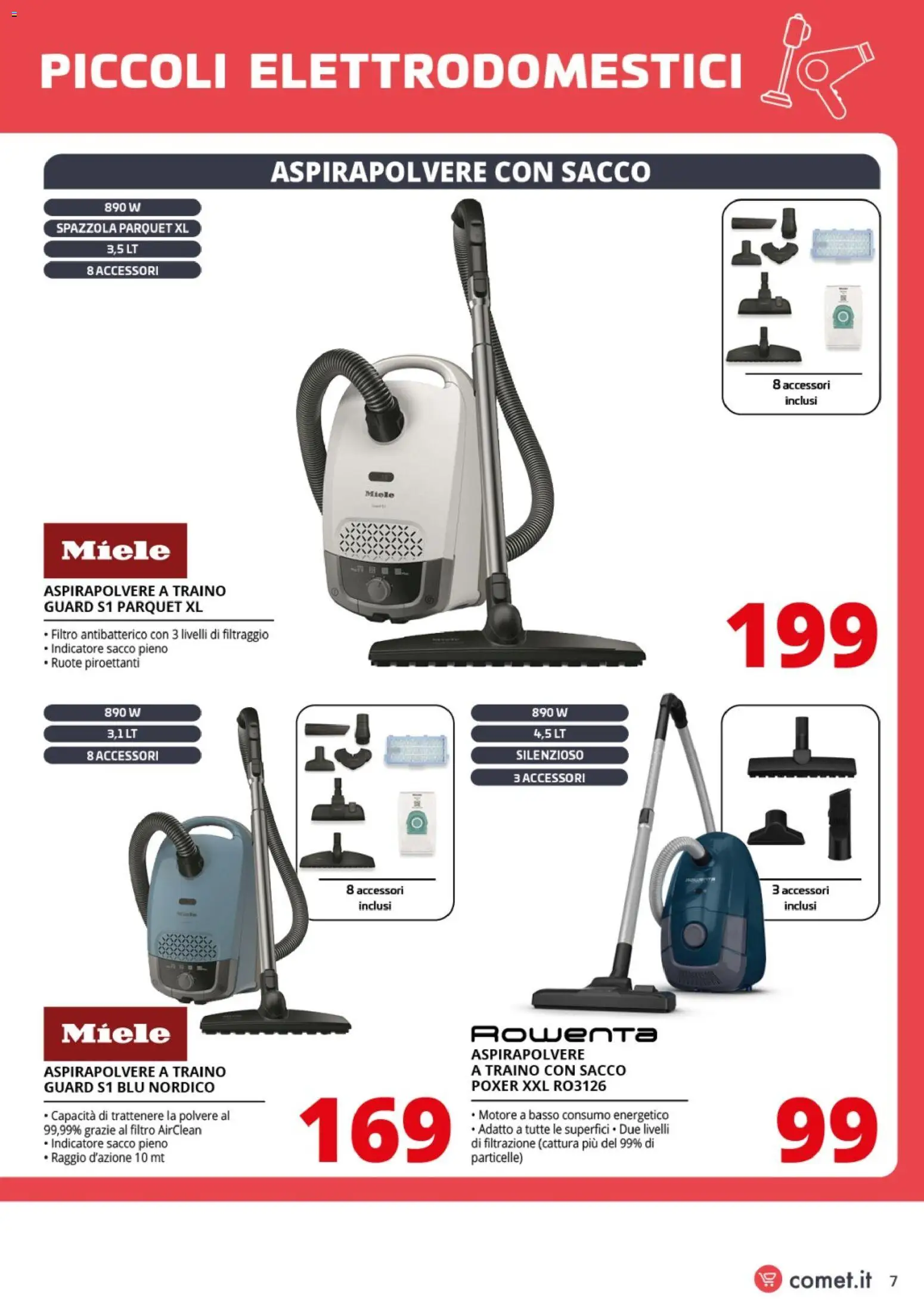 Volantino Comet del 31.10.2025 | Pagina: 7 | Prodotti: Spazzola, Aspirapolvere, Miele