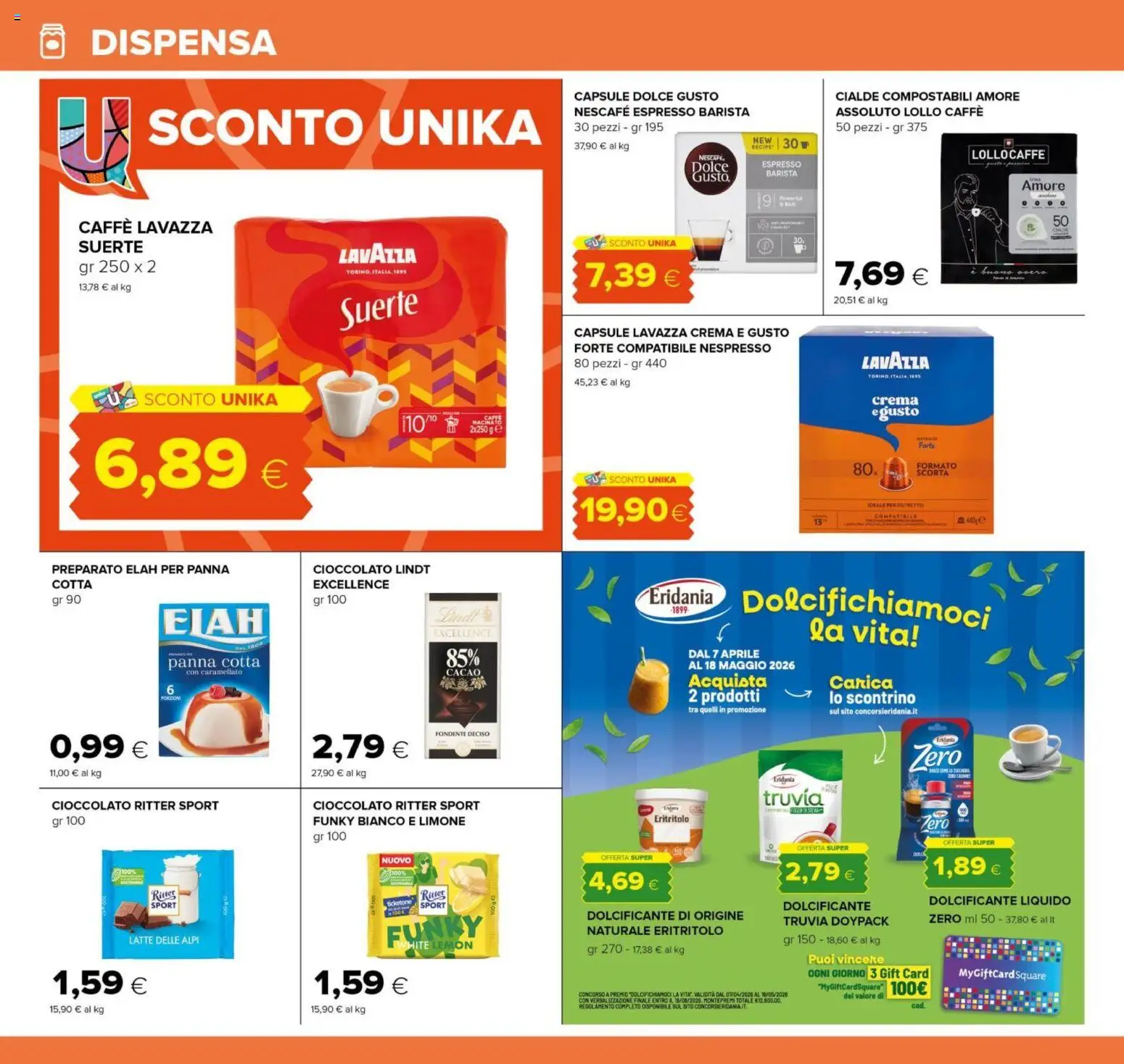 Volantino Oasi del 07.04.2026 | Pagina: 12 | Prodotti: Dolcificante, Crema, Caffè, Lavazza