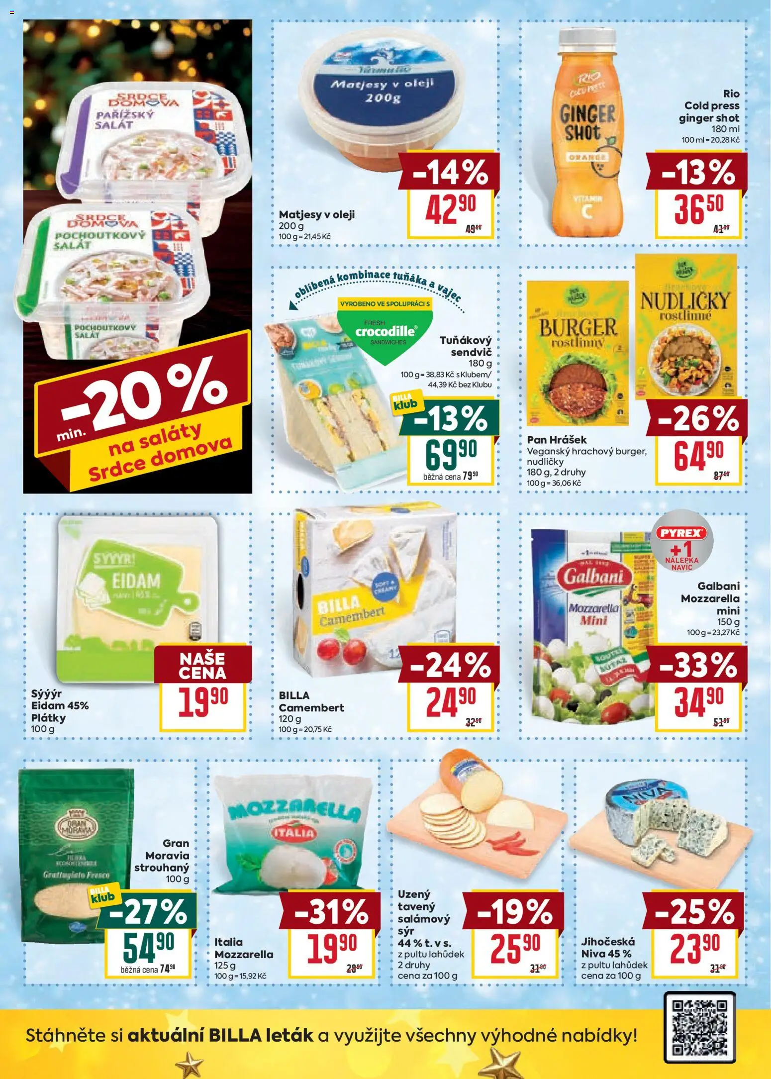Billa Velký leták od 10.12.2025 | Strana: 16 | Produkty: Saláty, Salát, Eidam, Mozzarella