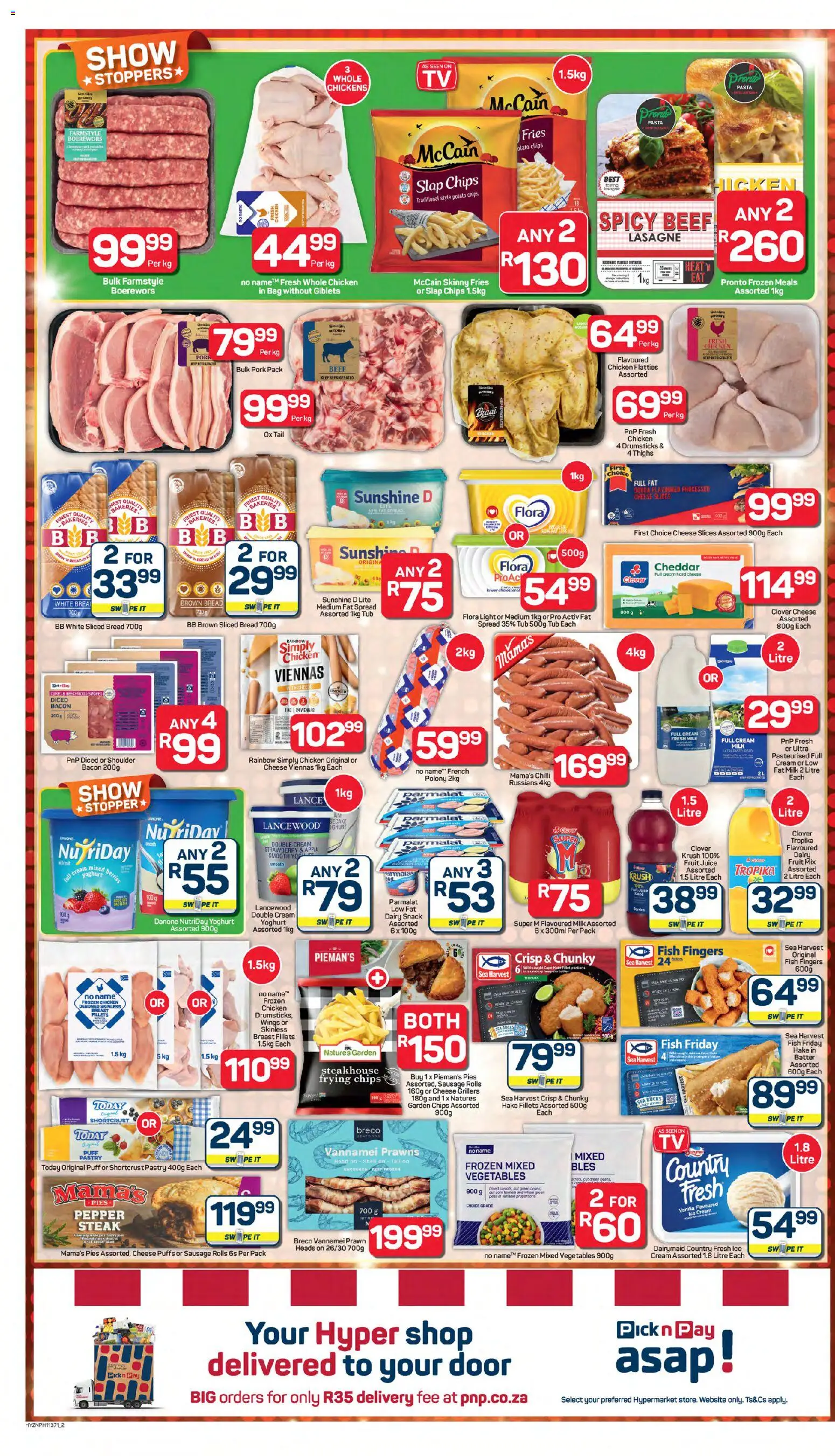 New Pick n Pay catalogue – valid from 23.02.2026 | Page: 2 | Products: Beef, Pasta, Fruit, Bacon