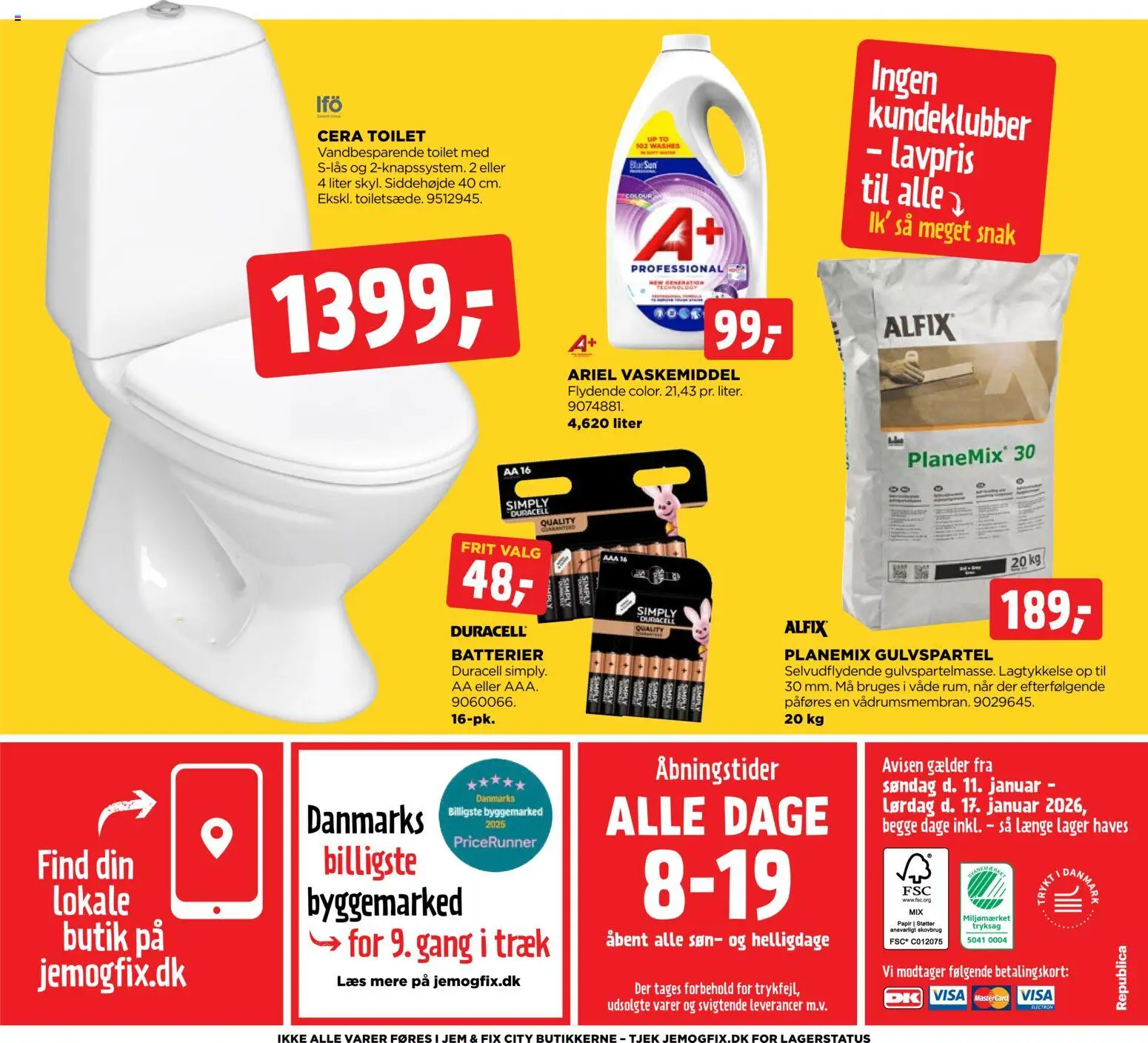 Jem & fix tilbudsavis – gyldig fra 11.01.2026 | Side: 16 | Produkter: Toilet, Batterier