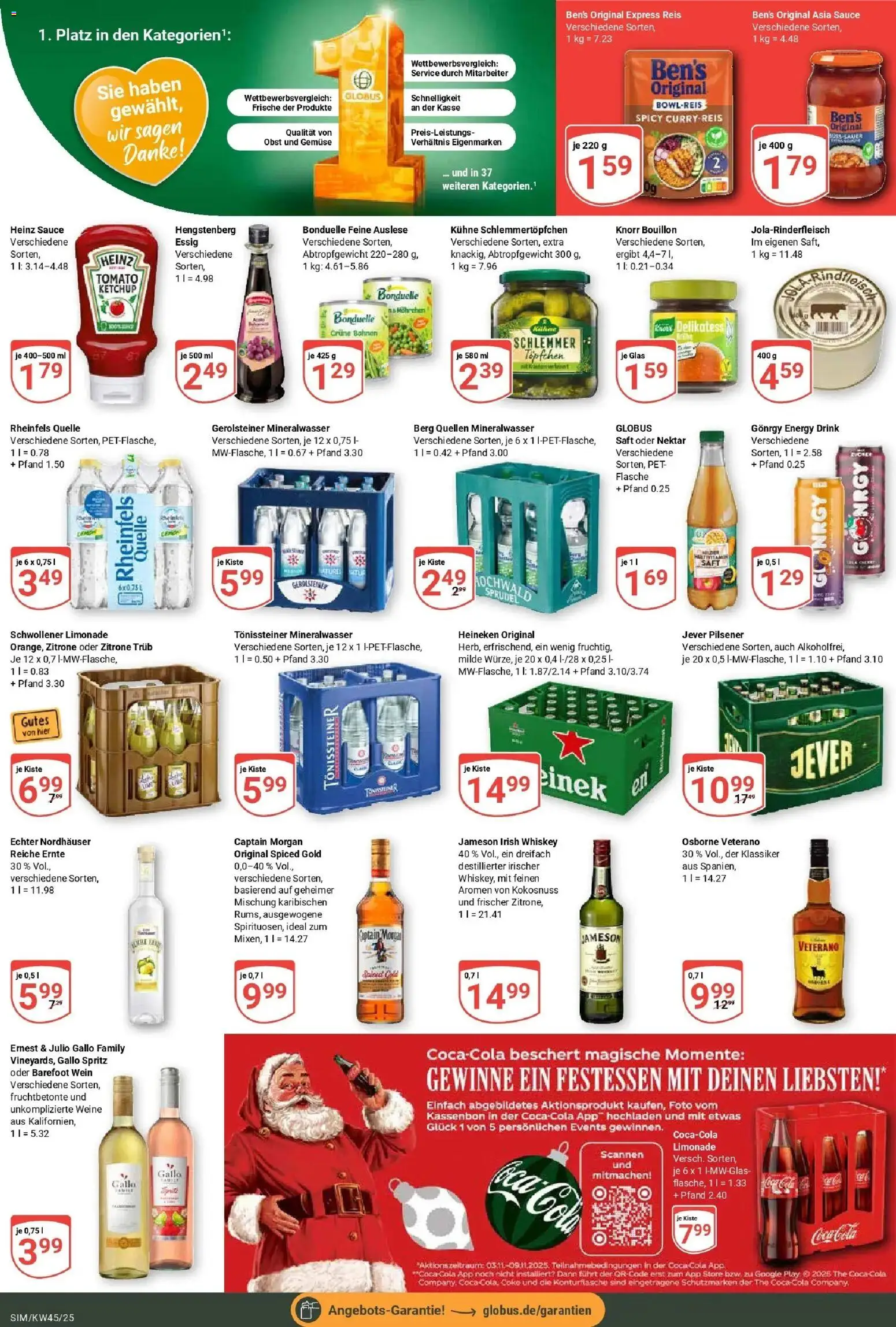 Globus prospekt Simmern	 (ab 02.11.2025) » Angebote online | Seite: 3 | Produkte: Coca cola, Heineken, Gemüse, Jever