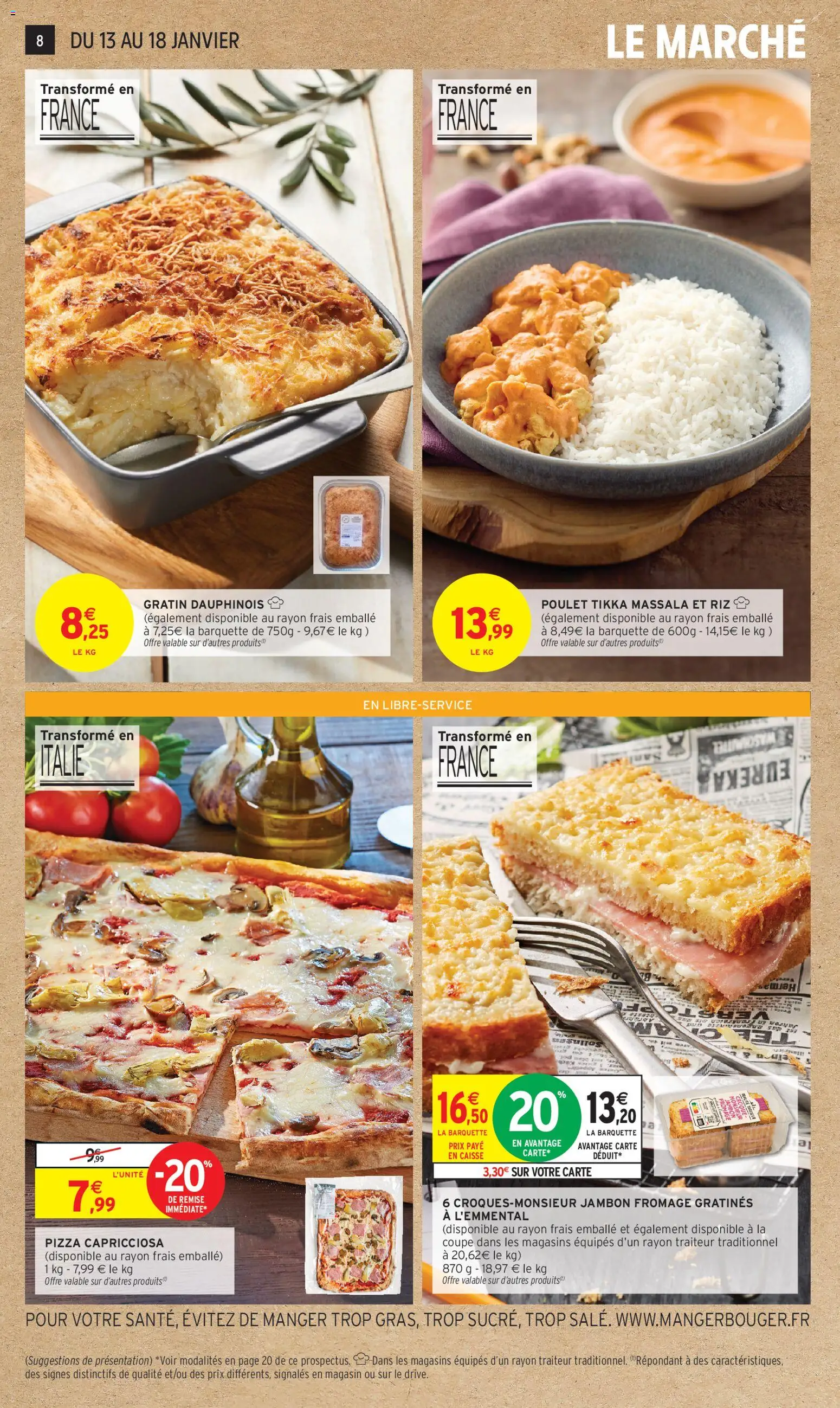 {H1} | Page: 8 | Produits: Fromage, Jambon, Pizza, Riz