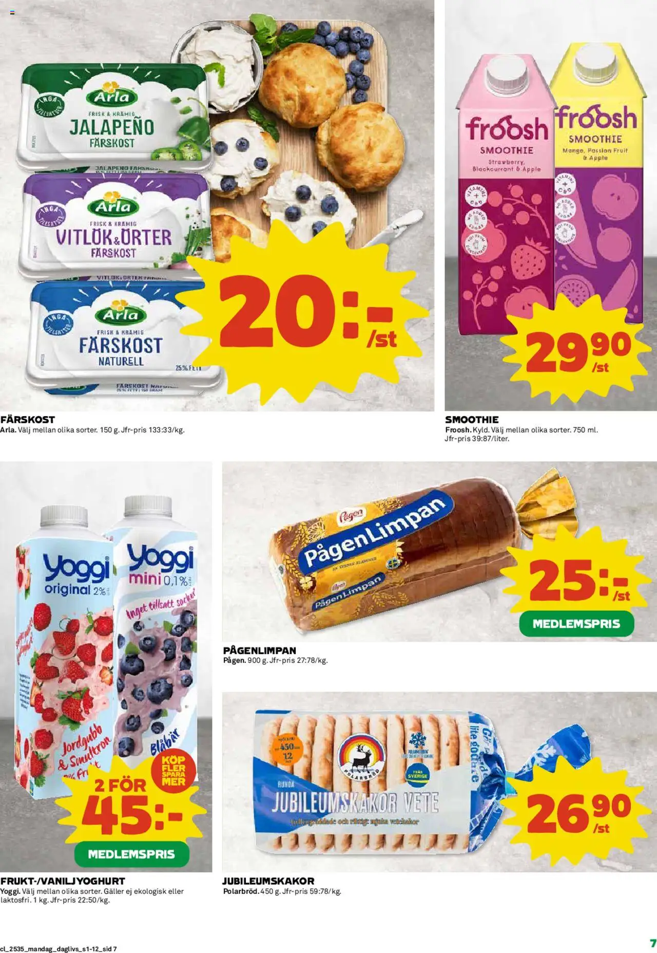 Coop Daglivs reklamblad aktuell från 25.08.2025 | Sida: 7 | Produkter: Galler, Äpple, Yoggi, Blåbär