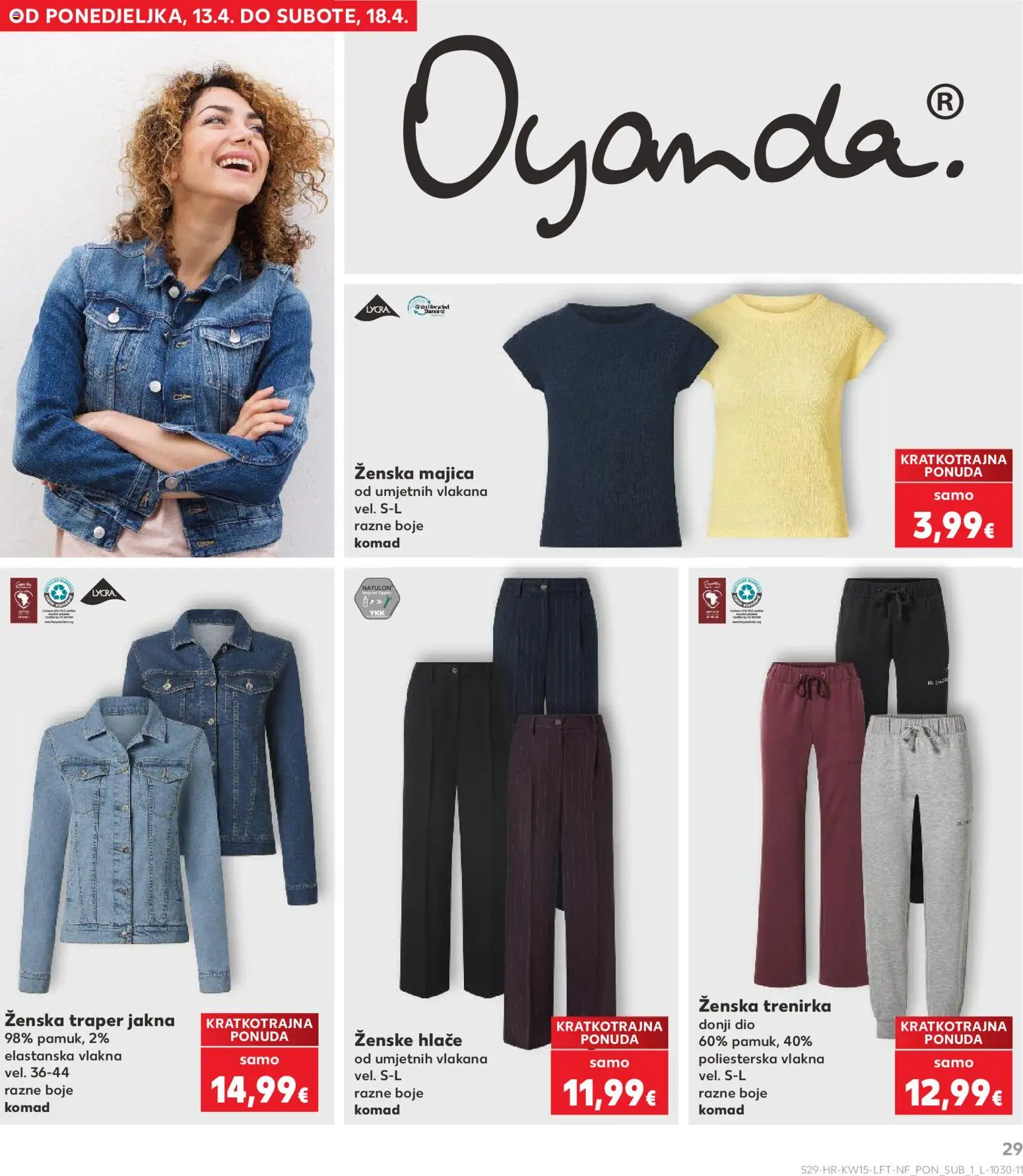 Kaufland katalog | vrijedi od 08.04.2026 | Stranica: 29 | Proizvodi: Majica, Jakna, Hlače, Trenirka