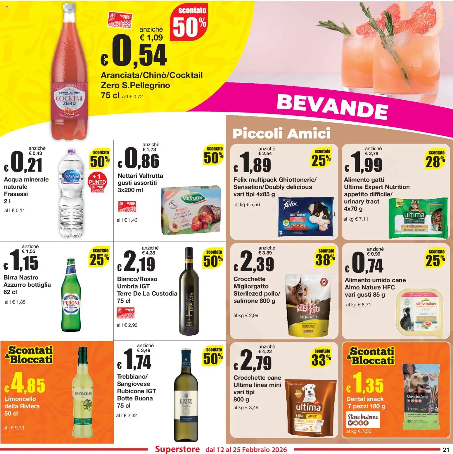 Volantino Sì con Te del 12.02.2026 | Pagina: 21 | Prodotti: Birra, Pesca, Crocchette cane, Acqua minerale