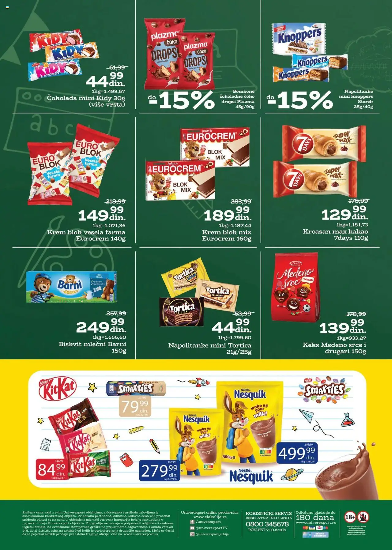 Univerexport katalog - važi od 14.08.2025 | Strana: 16 | Proizvode: Keks, Plazma, Eurocrem, Čokolada