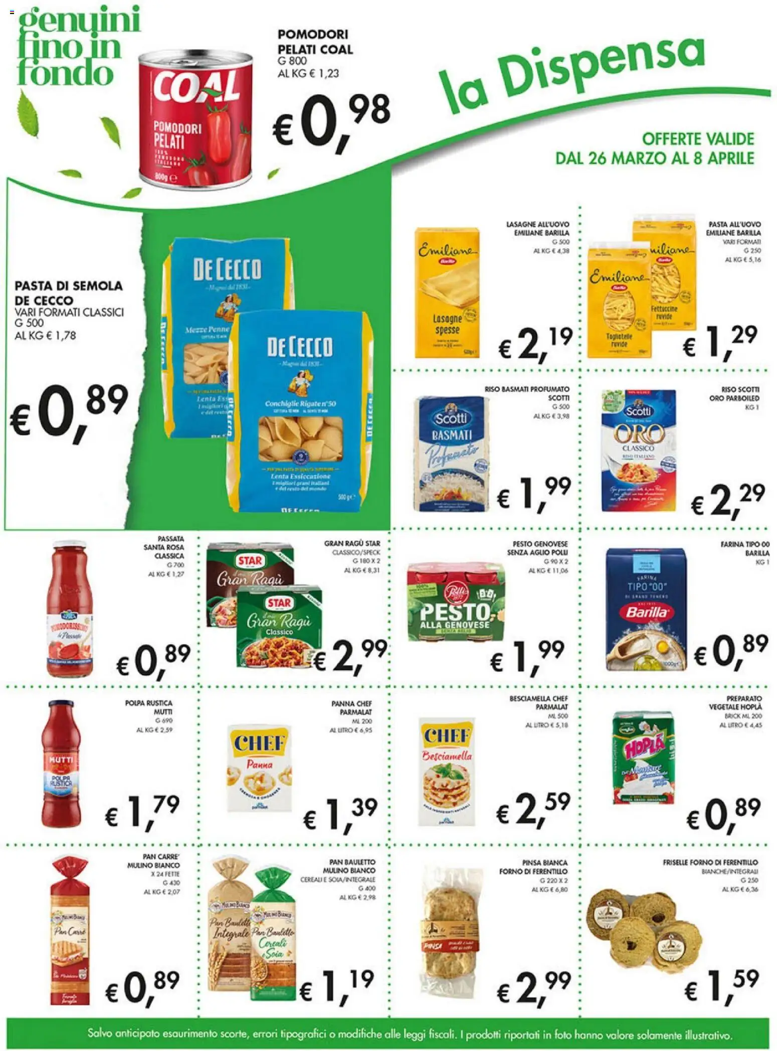 Volantino Coal del 26.03.2026 | Pagina: 11 | Prodotti: Riso, Panna, Aglio, Fettuccine