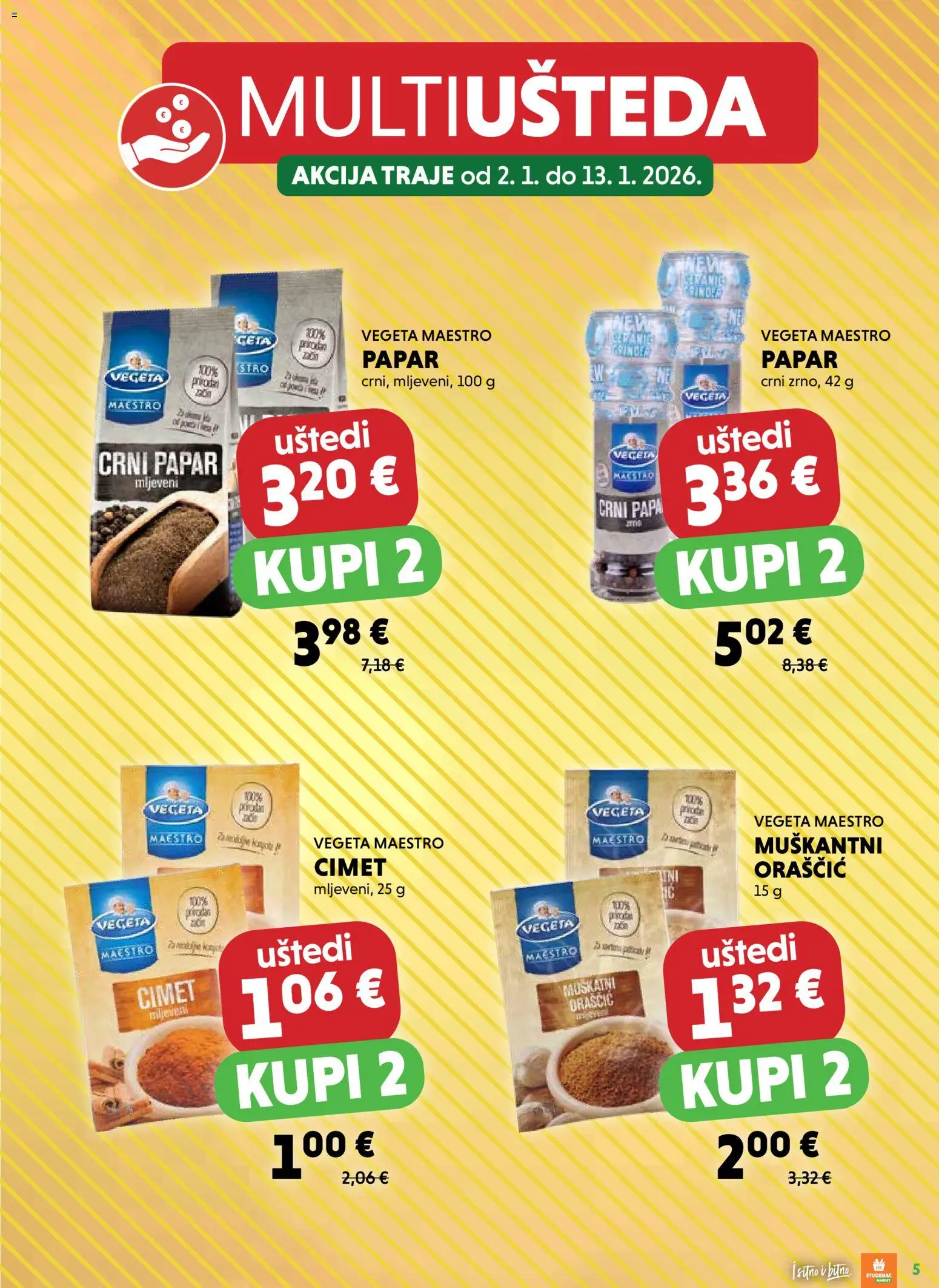 Studenac katalog | vrijedi od 02.01.2026 | Stranica: 5 | Proizvodi: Papar, Vegeta
