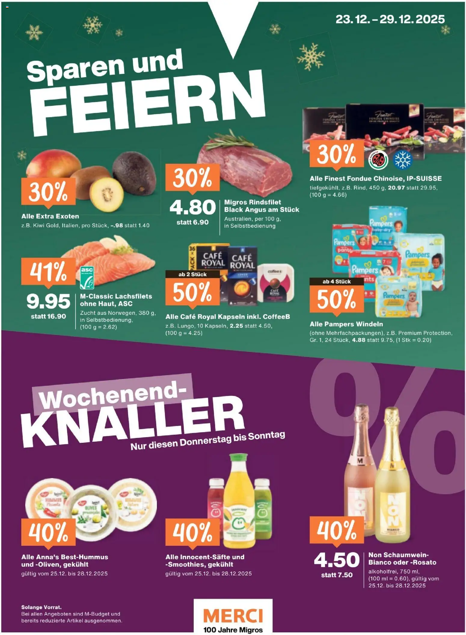 Migros Magazin – gültig ab 23.12.2025 | Seite: 48 | Produkte: Kiwi, Fondue, Pampers