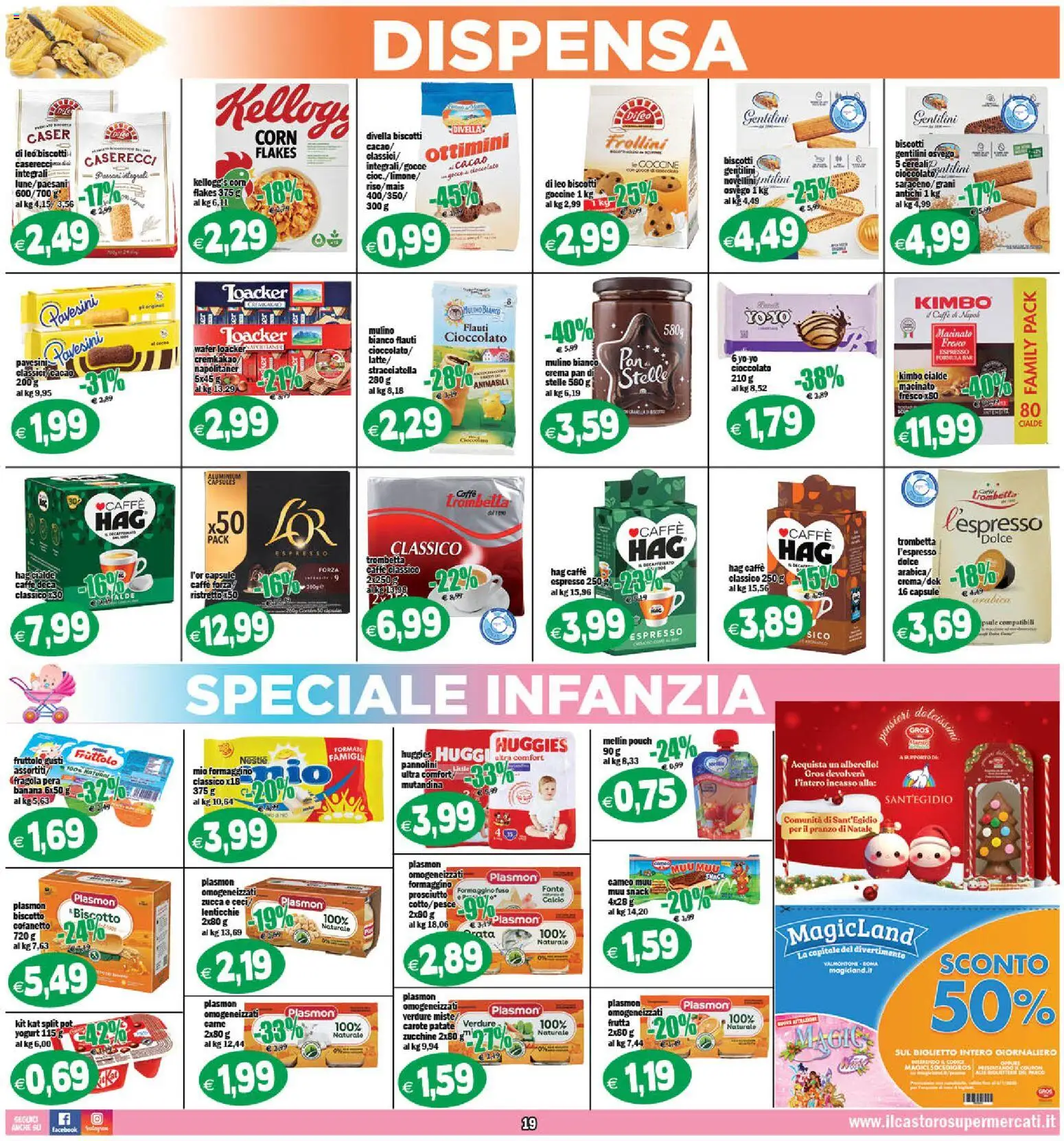 Volantino Il Castoro del 27.12.2025 | Pagina: 19 | Prodotti: Caffè, Verdure, Zucca, Frollini