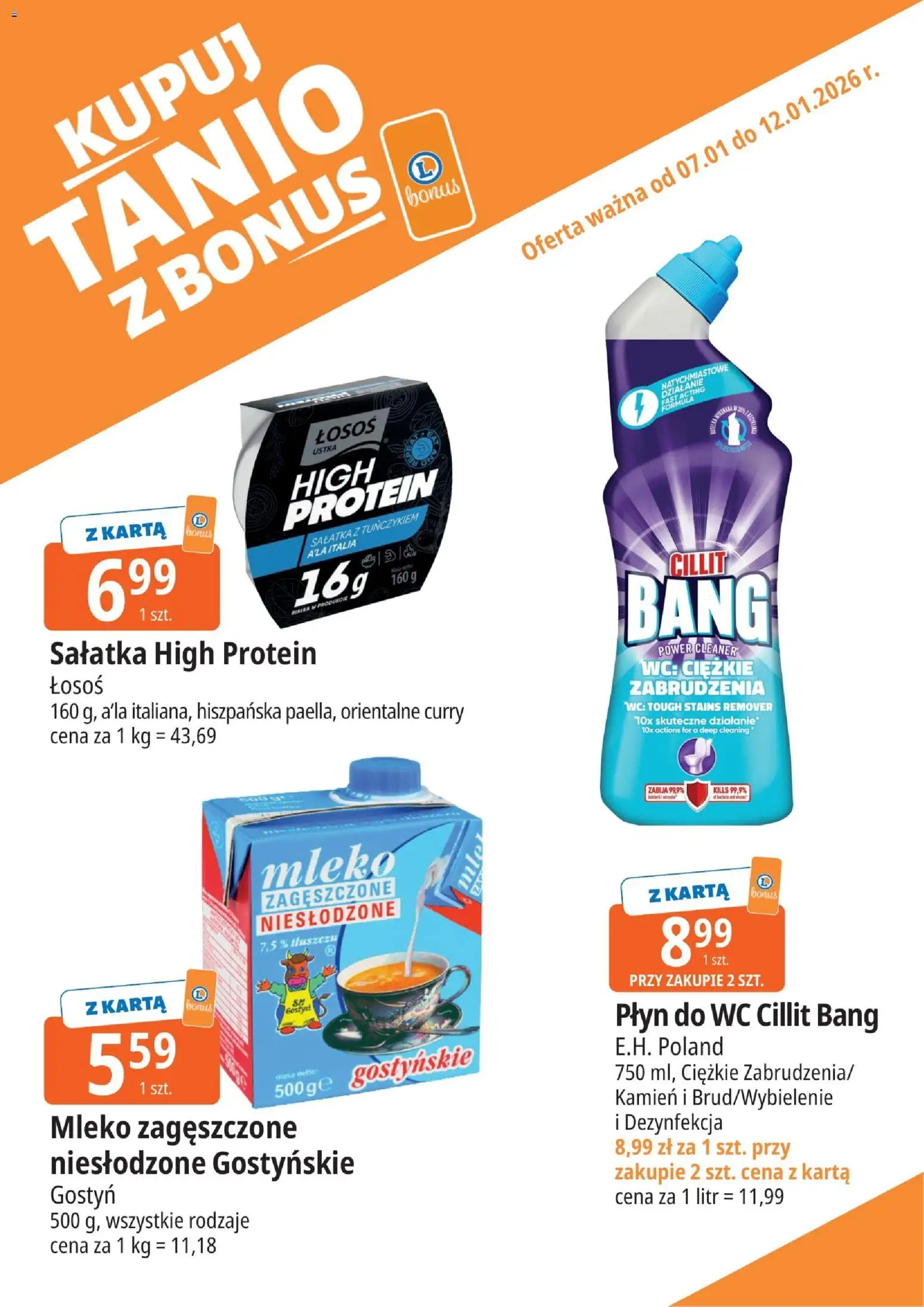 E.Leclerc Gazetka - Kupony dodatkowe od 07.01.2026 | Strona: 8 | Produkty: Karta, Curry, Cleaner, Sałatka