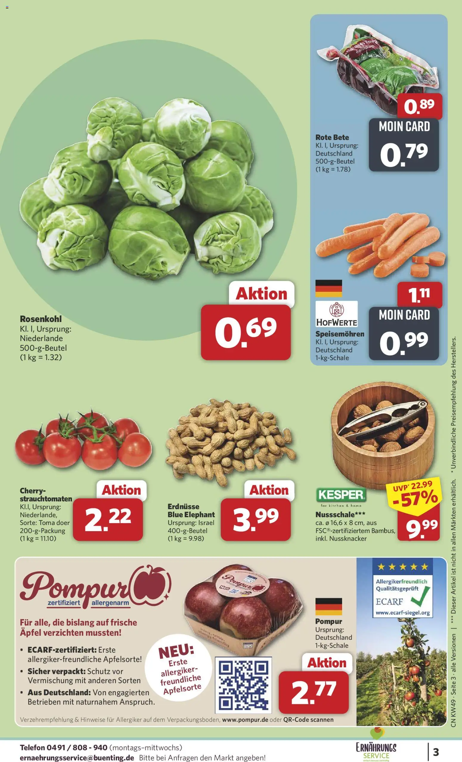 Combi Prospekt 	 – gültig ab 01.12.2025 | Seite: 3 | Produkte: Erdnüsse, Äpfel, Telefon