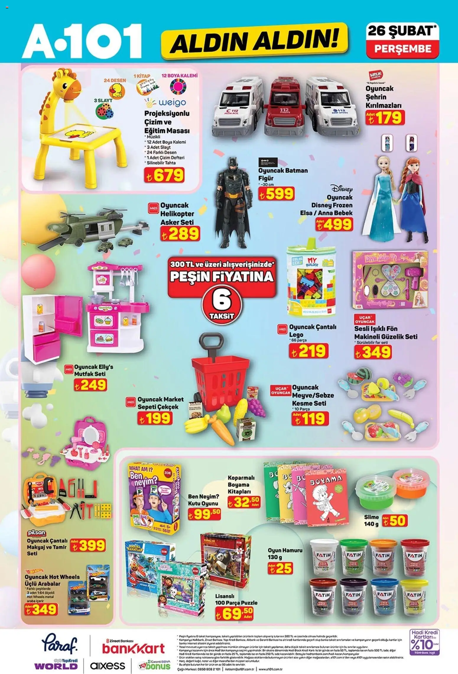 A101 Katalog Aldın Aldın - 26.02.2026 tarihinden itibaren geçerlidir | Sayfa: 10 | Ürünler: Makyaj, Boya kalemi, Oyun hamuru, Oyun