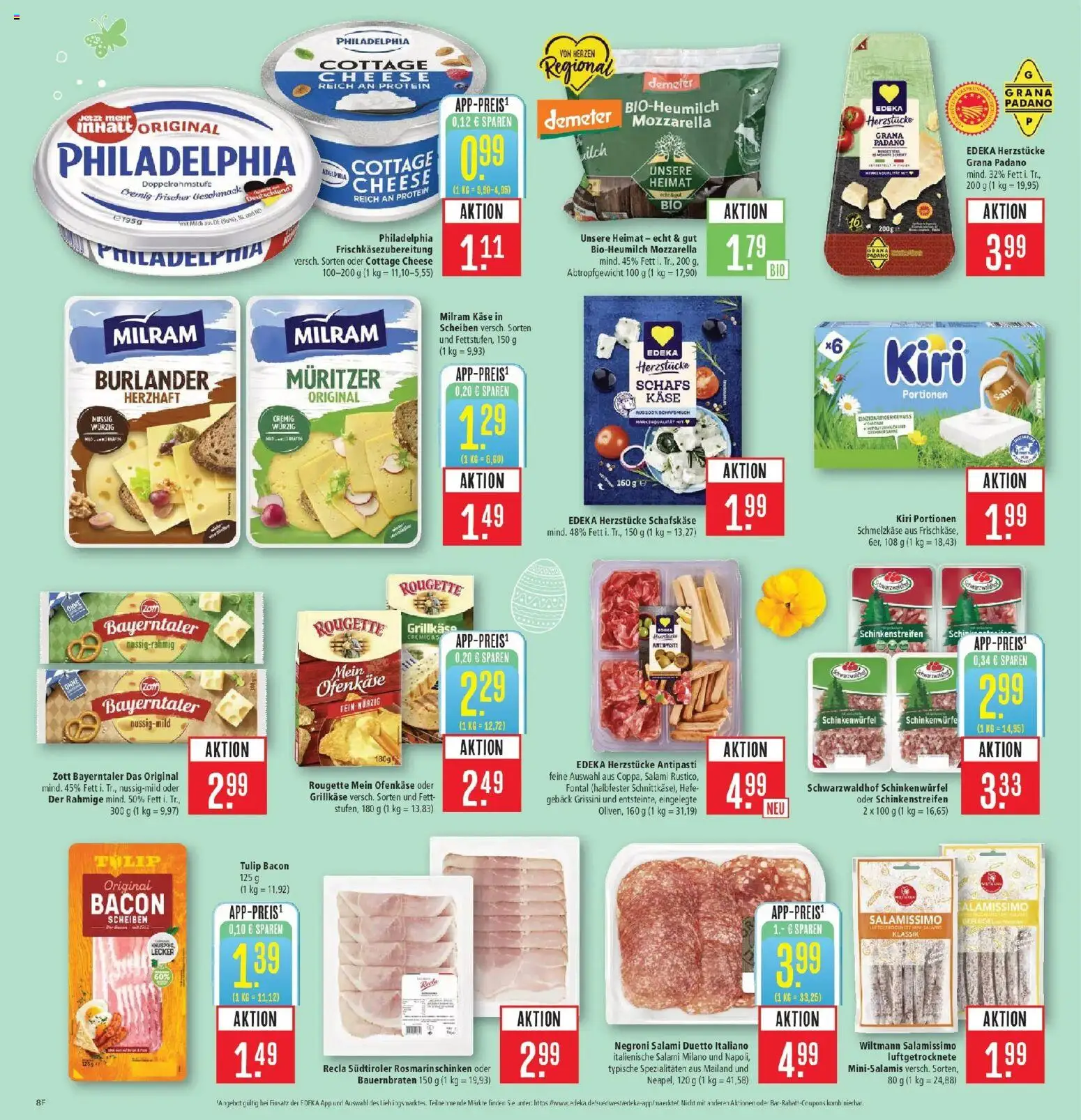 Marktkauf Prospekt Weil Am Rhein	 – gültig ab 30.03.2026 | Seite: 8 | Produkte: Philadelphia, Mozzarella, Salami, Schafskase