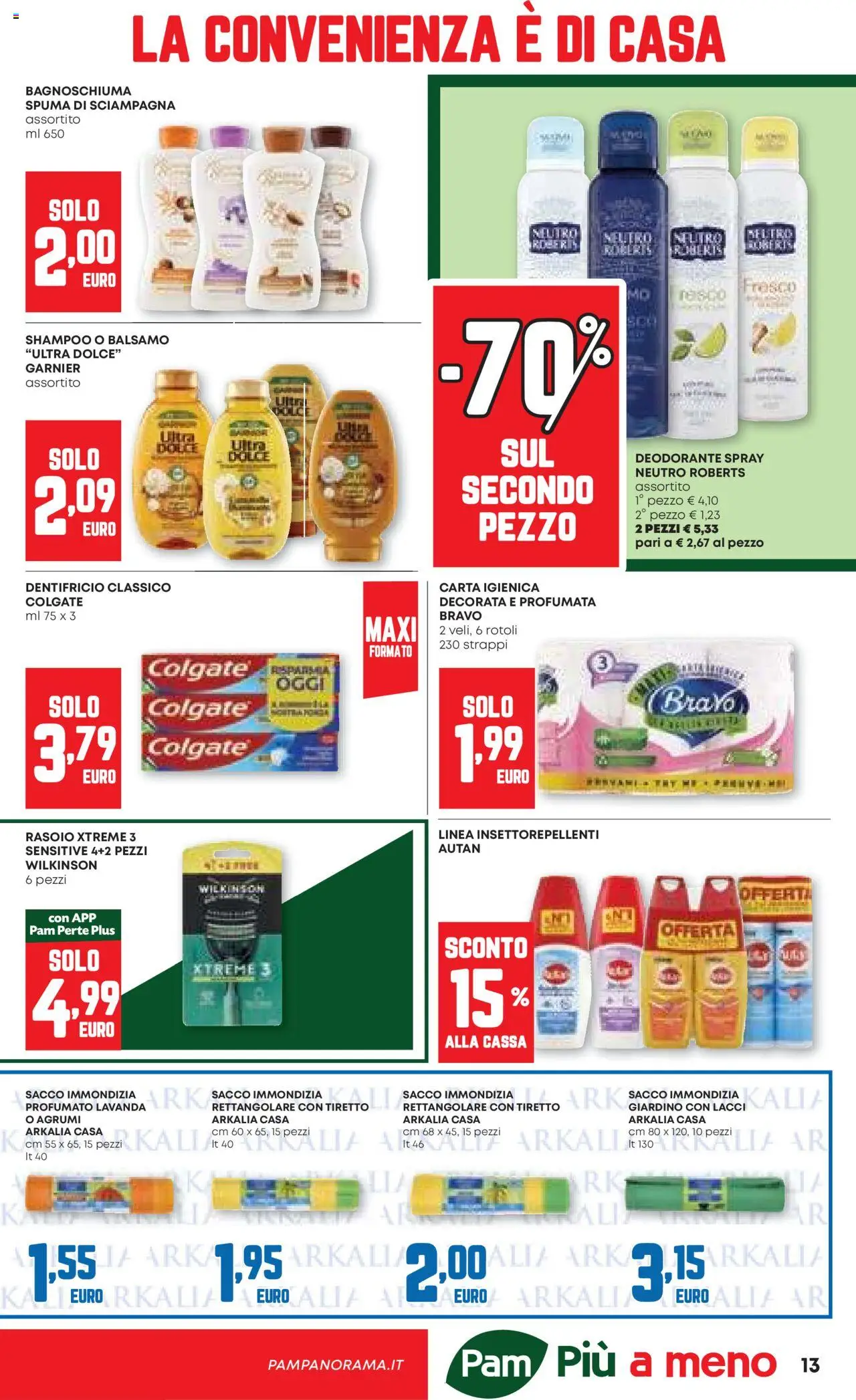 Volantino PAM del 07.08.2025 | Pagina: 13 | Prodotti: Balsamo, Carta igienica, Dentifricio, Lavanda