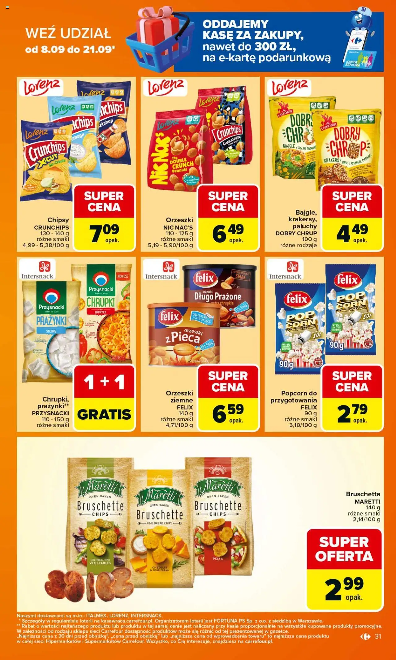 Carrefour Gazetka od 15.09.2025 | Strona: 31 | Produkty: Chipsy, Ketchup, Chrupki, Popcorn