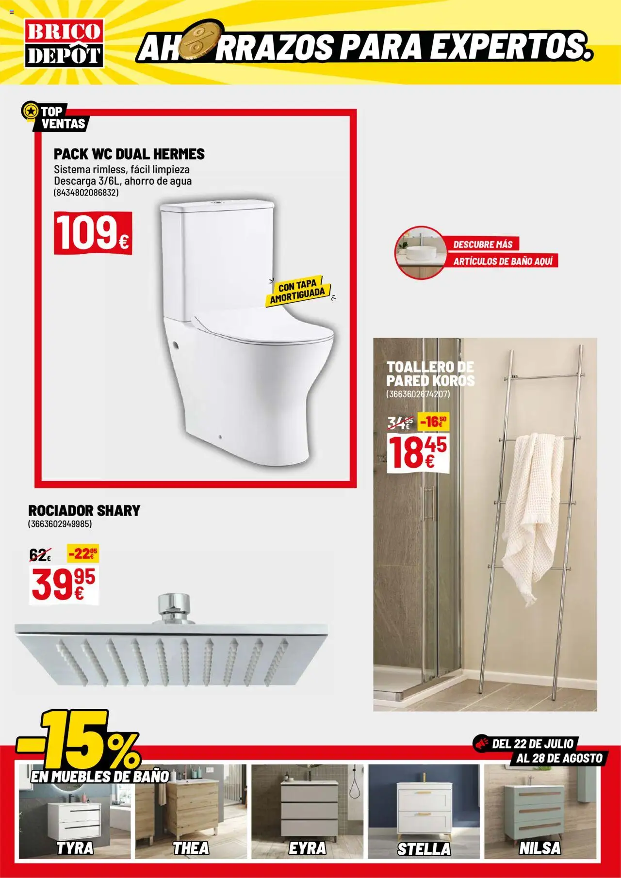 Brico Depôt folleto │ válido desde el 01.08.2025 | Página: 8 | Productos: Toallero, Muebles, Baño