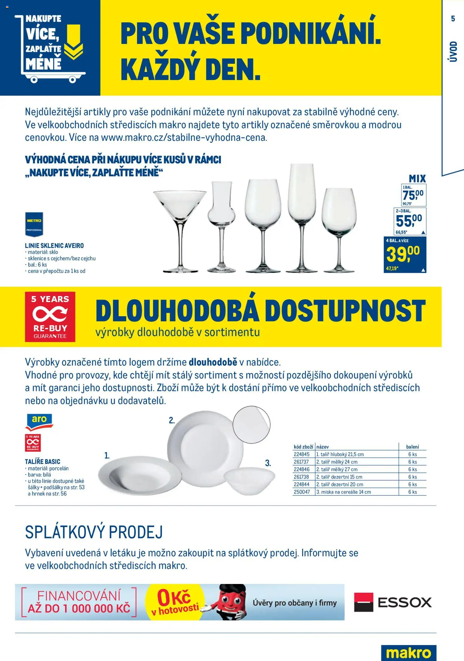 Makro leták - Gastro vybavení a zařízení od 01.02.2026 | Strana: 5 | Produkty: Cereálie, Miska, Talíř, Sklenice