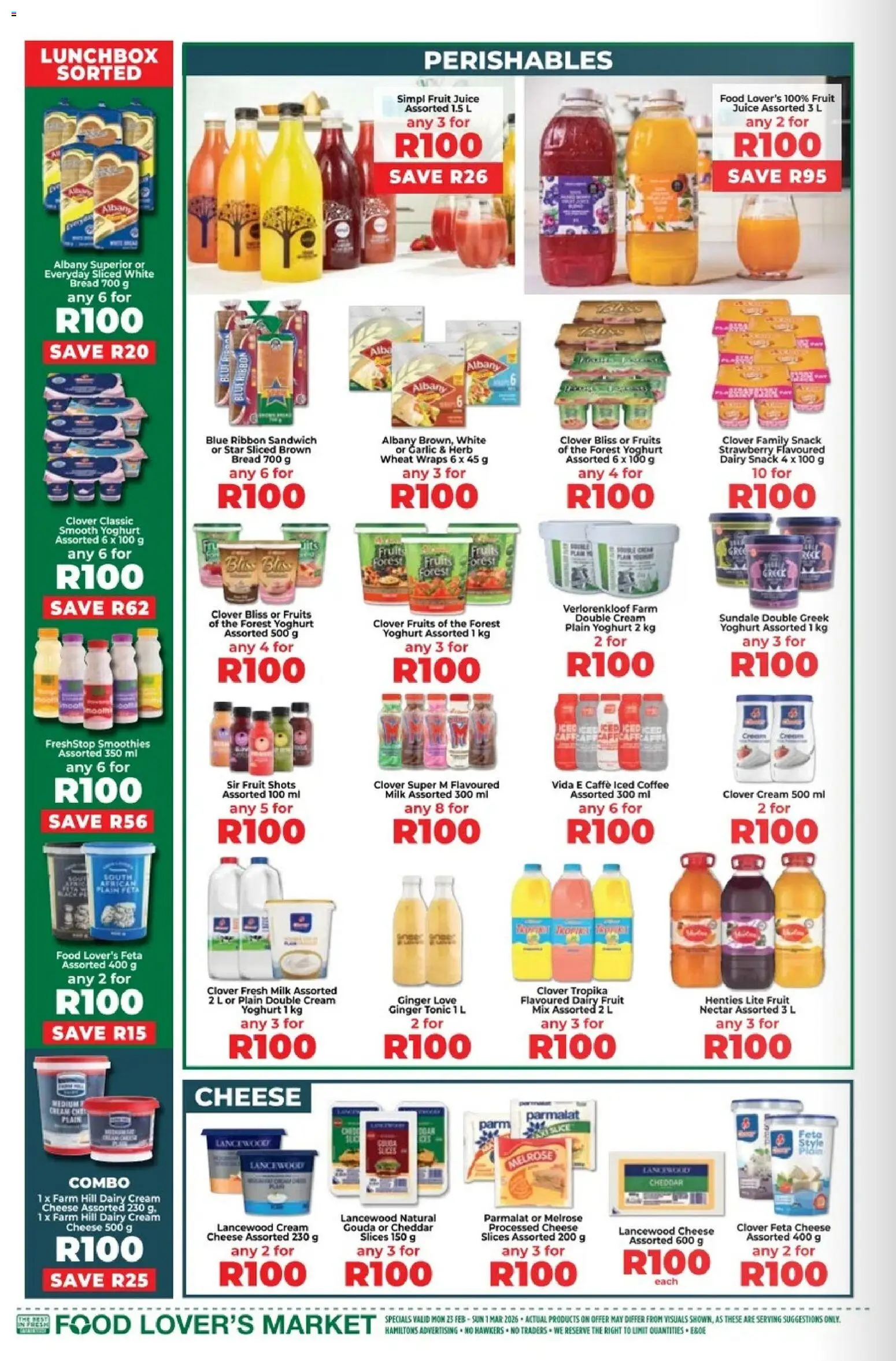 New Food Lover's Market catalogue – valid from 23.02.2026 | Page: 6 | Products: Cheese, Bread, Fruit, Máscara de pestañas