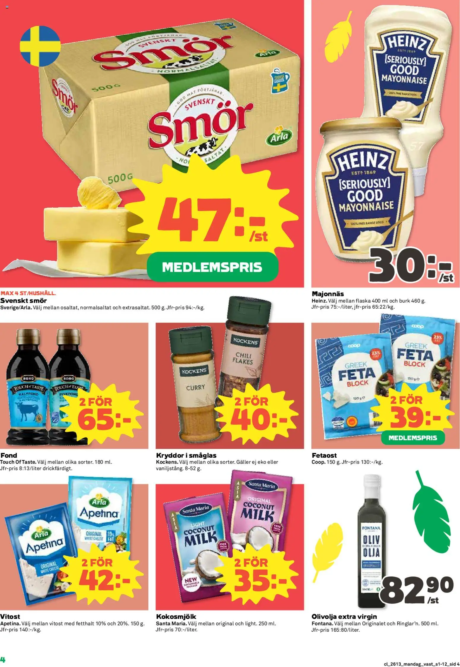 Coop reklamblad aktuell från 23.03.2026 | Sida: 4 | Produkter: Galler, Fond, Smör, Chili