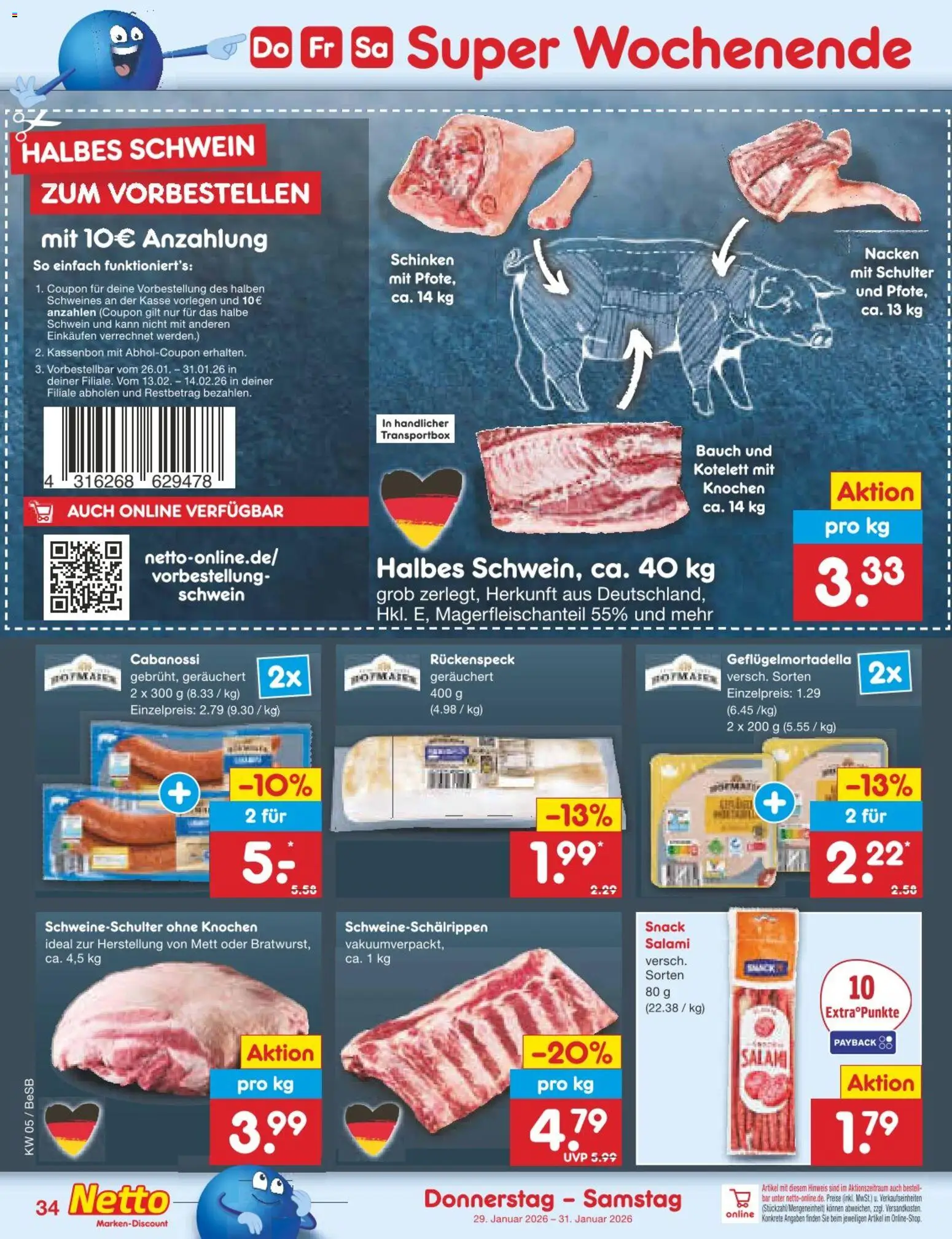 Netto Marken-Discount Prospekt 	 – gültig ab 26.01.2026 | Seite: 42 | Produkte: Salami, Schinken
