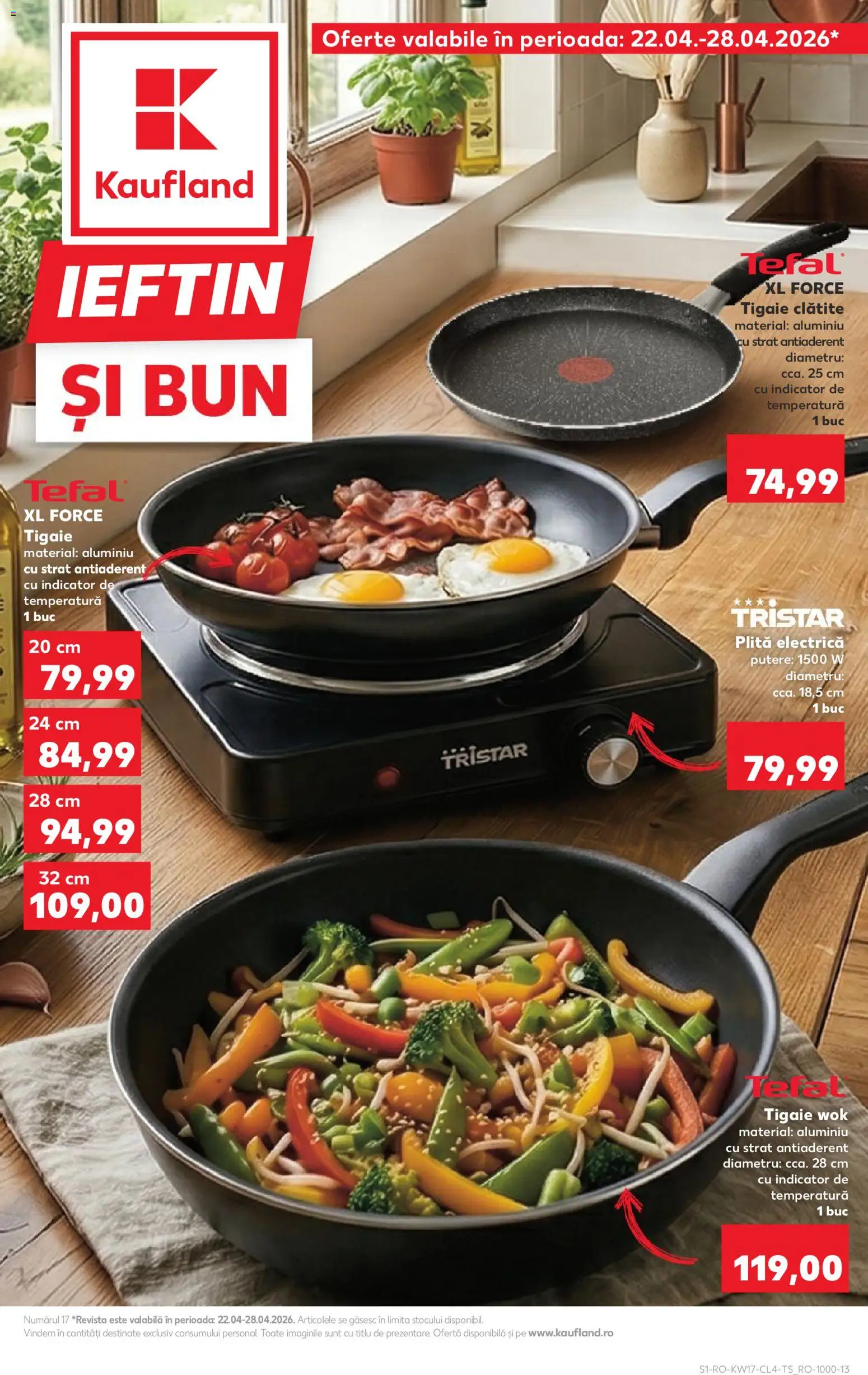 Noul catalog Kaufland – valabil de la 22.04.2026 | Pagină: 1 | Produse: Plită, Tigaie, Clătite