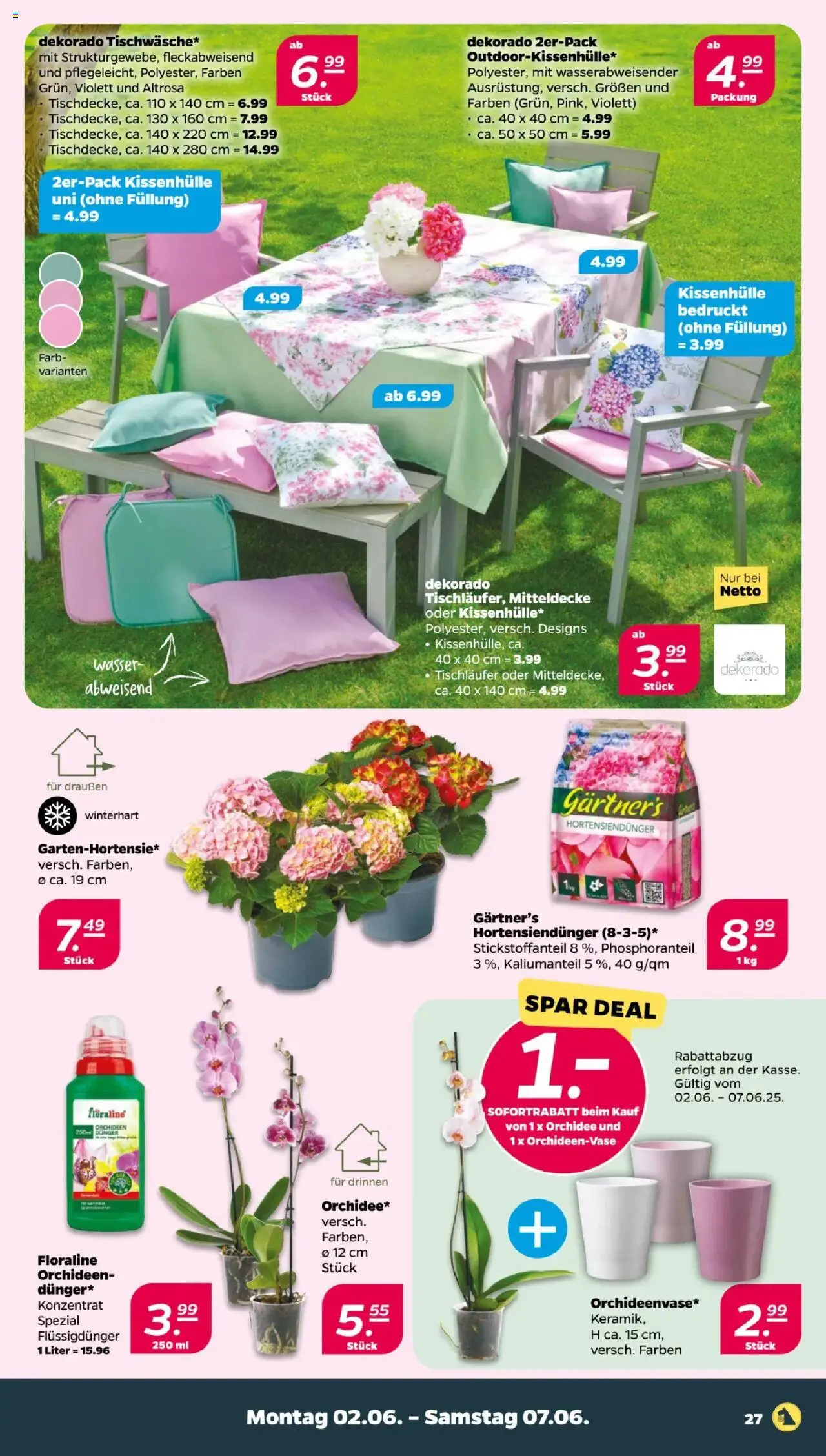Netto Prospekt 	 - gültig ab dem 02.06.2025 | Seite: 27 | Produkte: Orchidee, Vase, Wasser