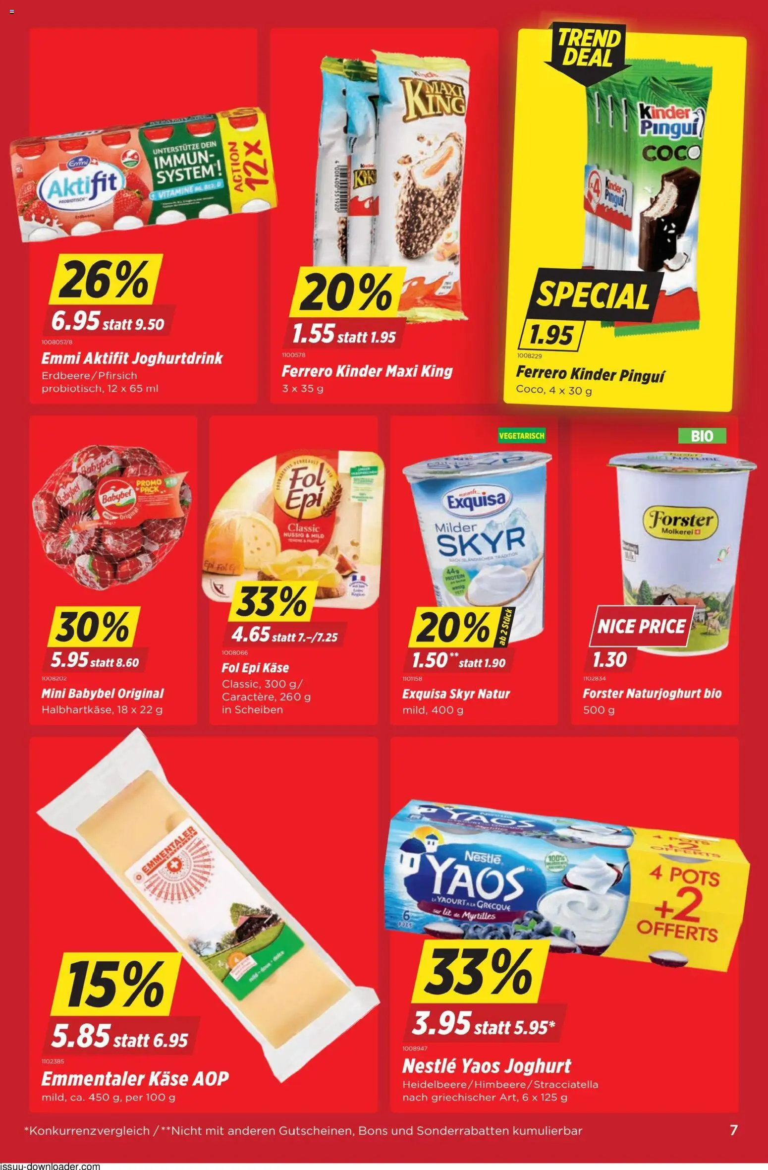 Denner Aktionen – gültig ab 28.10.2025 | Seite: 7 | Produkte: Käse, Joghurt