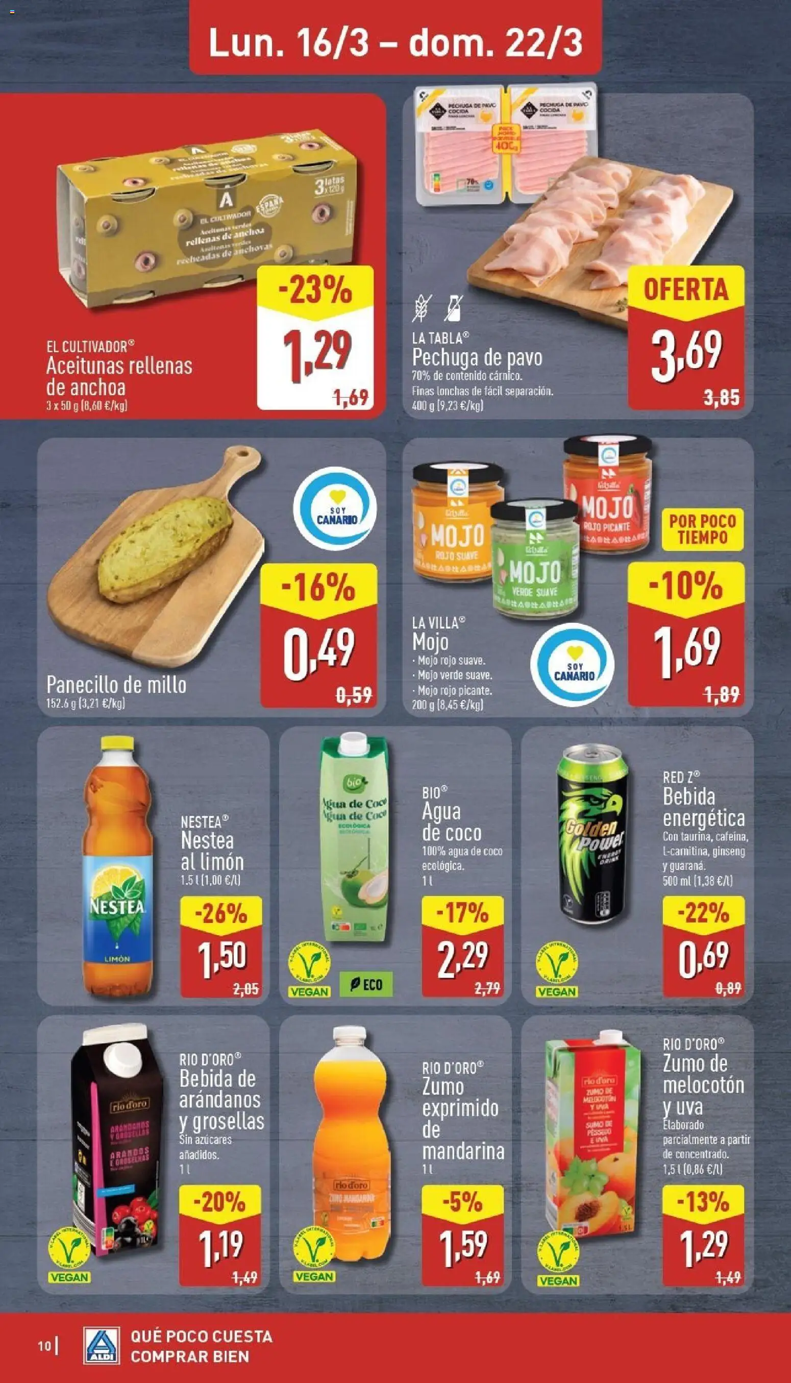Aldi folleto Canarias │ válido desde el 16.03.2026 | Página: 10 | Productos: Τυρόπιτα, Ροζ πιπέρι, Anchoa