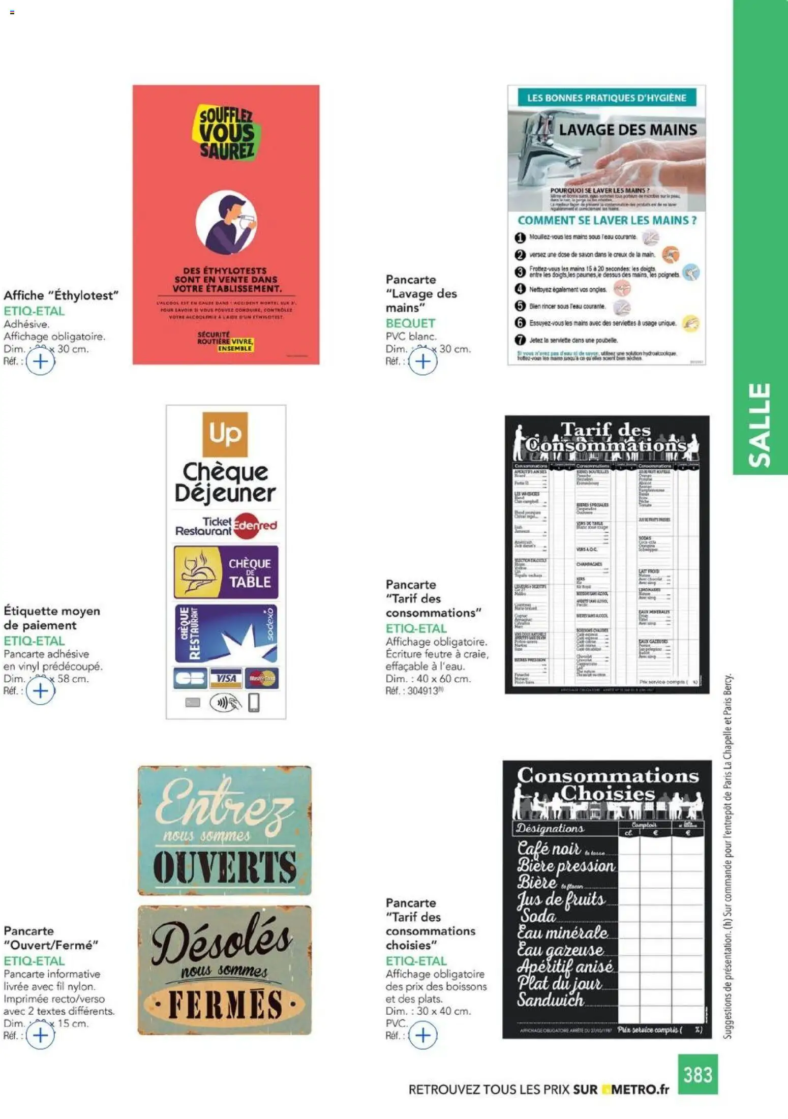 {H1} | Page: 383 | Produits: Sandwich, Table, Café, Bière