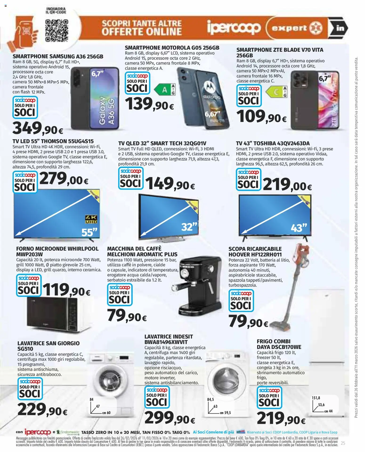Volantino Ipercoop del 26.02.2026 | Pagina: 25 | Prodotti: Caffè, TV, Batteria, Samsung