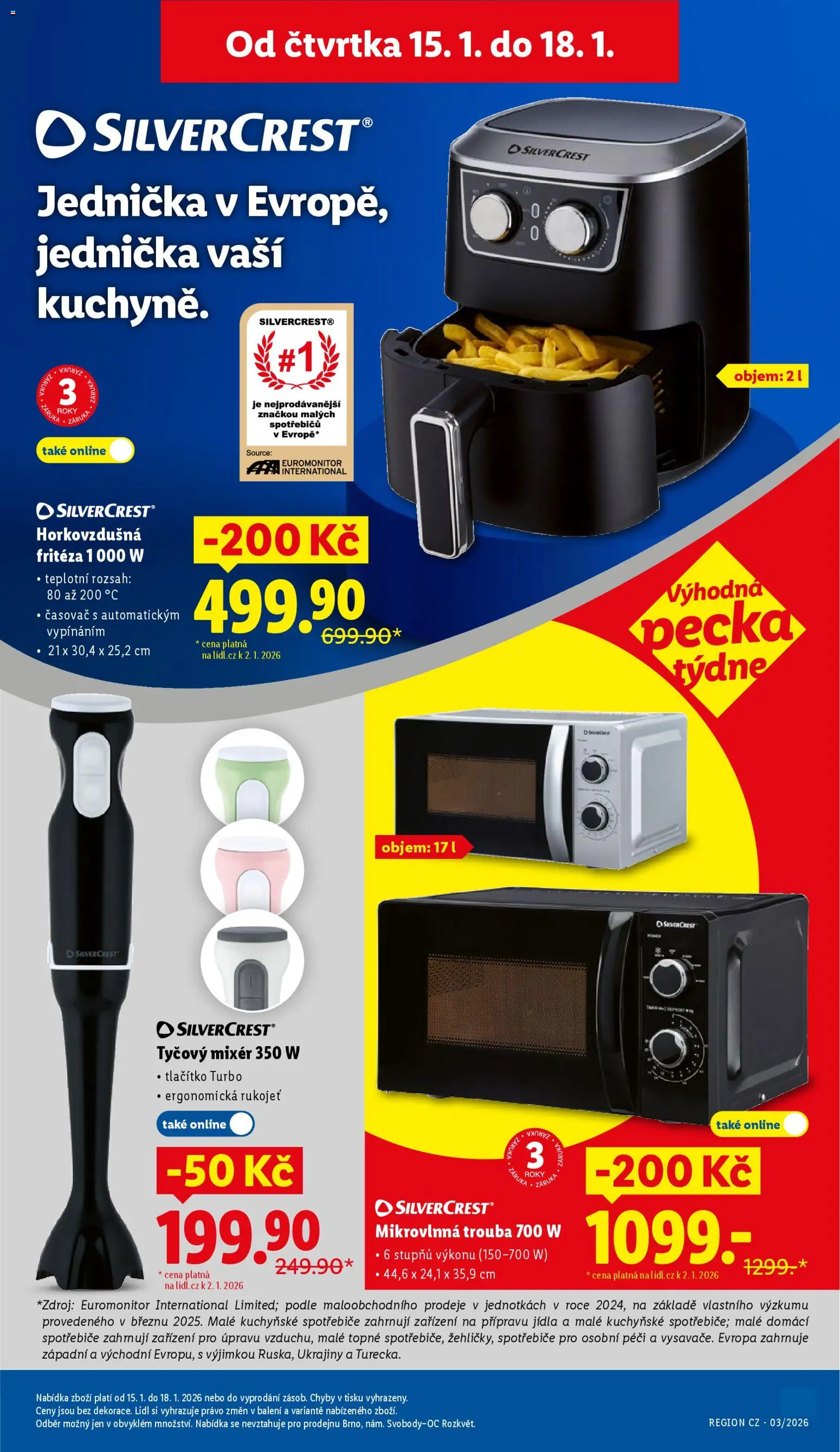 Lidl leták - Spotřební zboží od 12.01.2026 | Strana: 19 | Produkty: Tyčový mixér, Mikrovlnná trouba, Časovač, Horkovzdušná fritéza