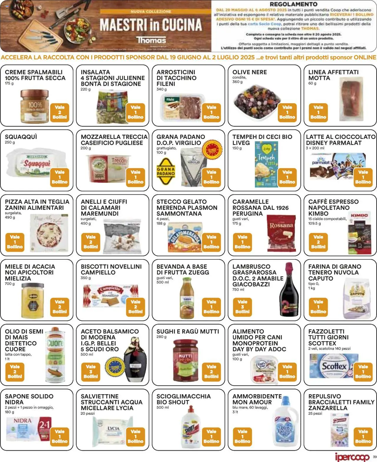 Volantino Ipercoop del 19.06.2025 | Pagina: 39 | Prodotti: Caramelle, Fazzoletti, Calamari, Mutti