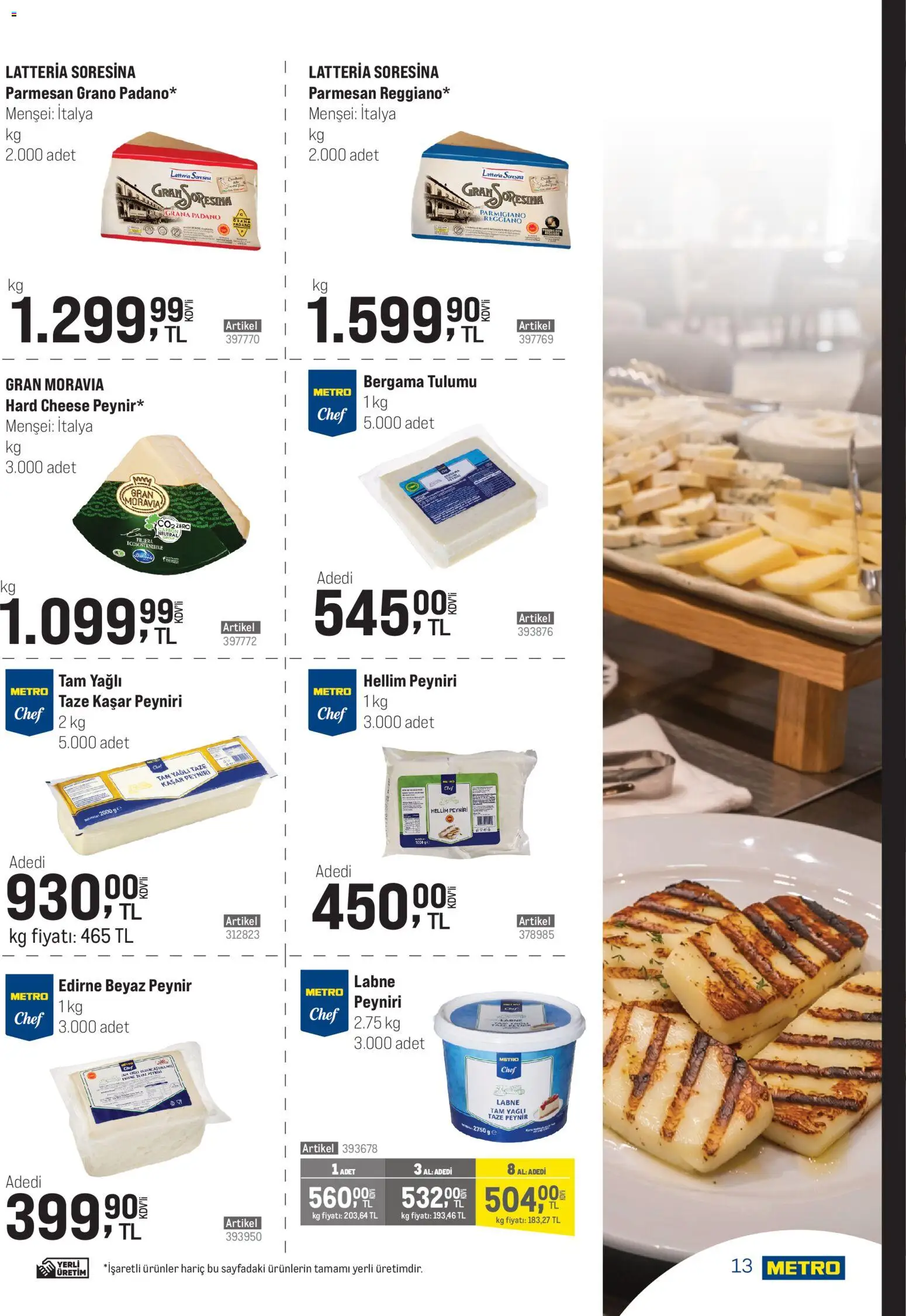 Metro - Şehir Otelleri - 22.04.2026 tarihinden itibaren geçerlidir | Sayfa: 13 | Ürünler: Peynir