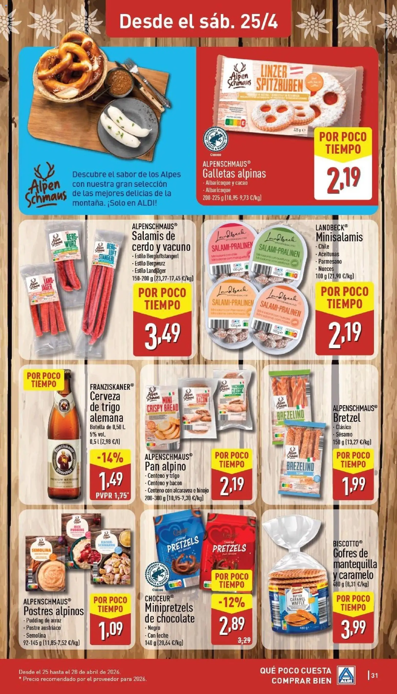 Aldi folleto Canarias │ válido desde el 20.04.2026 | Página: 31 | Productos: Leche, Chocolate, Cerveza, Αποφλοιωτής σκόρδου