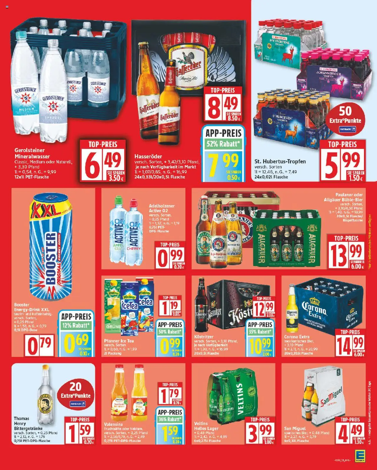 Edeka Prospekt 	 - gültig ab dem 21.07.2025 | Seite: 13 | Produkte: Kostritzer, Valensina, Veltins, Gerolsteiner