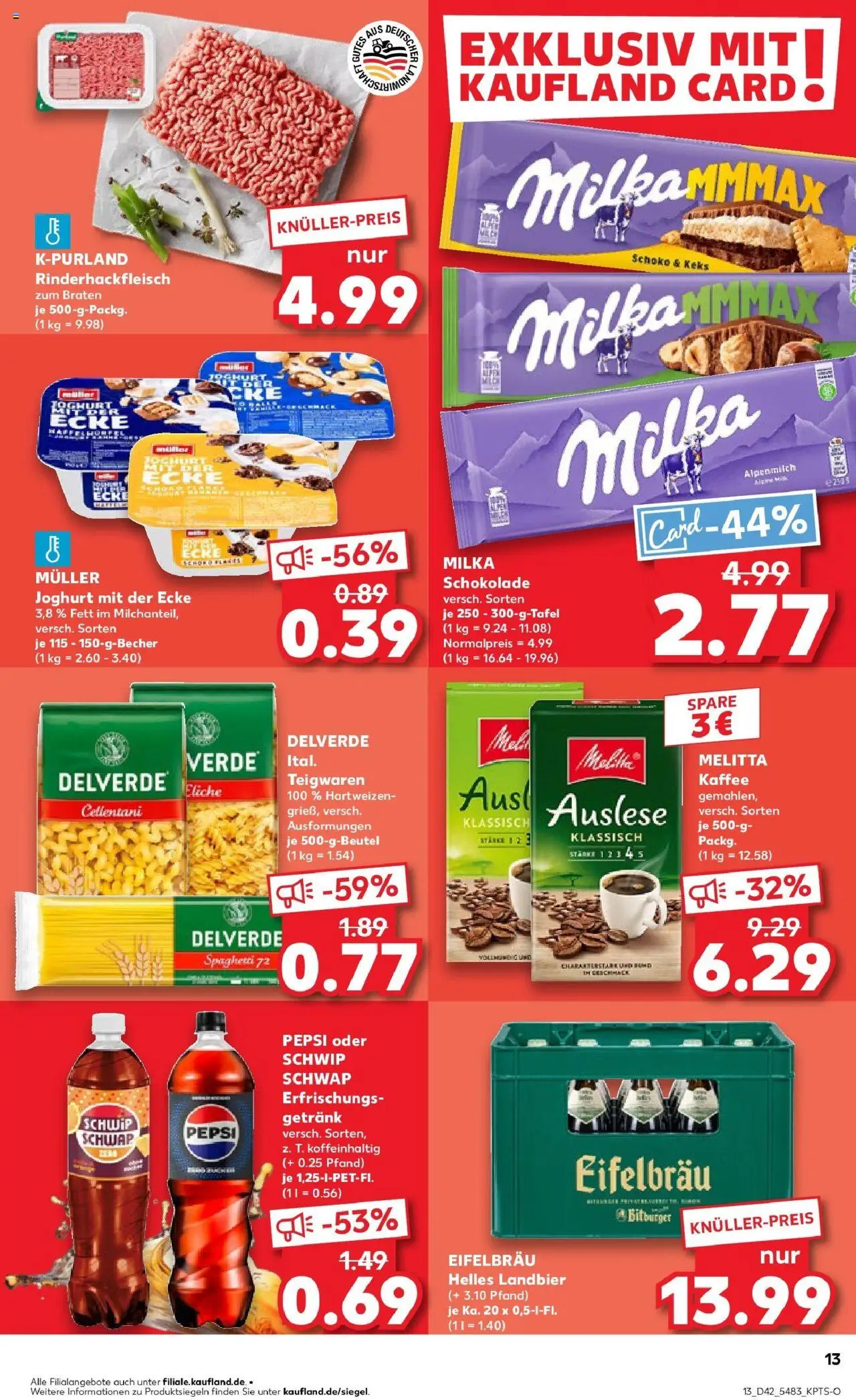 Kaufland prospekt Ingelheim Am Rhein	 – gültig ab 19.10.2025 | Seite: 13 | Produkte: Schokolade, Milka schokolade, Milka, Pasta