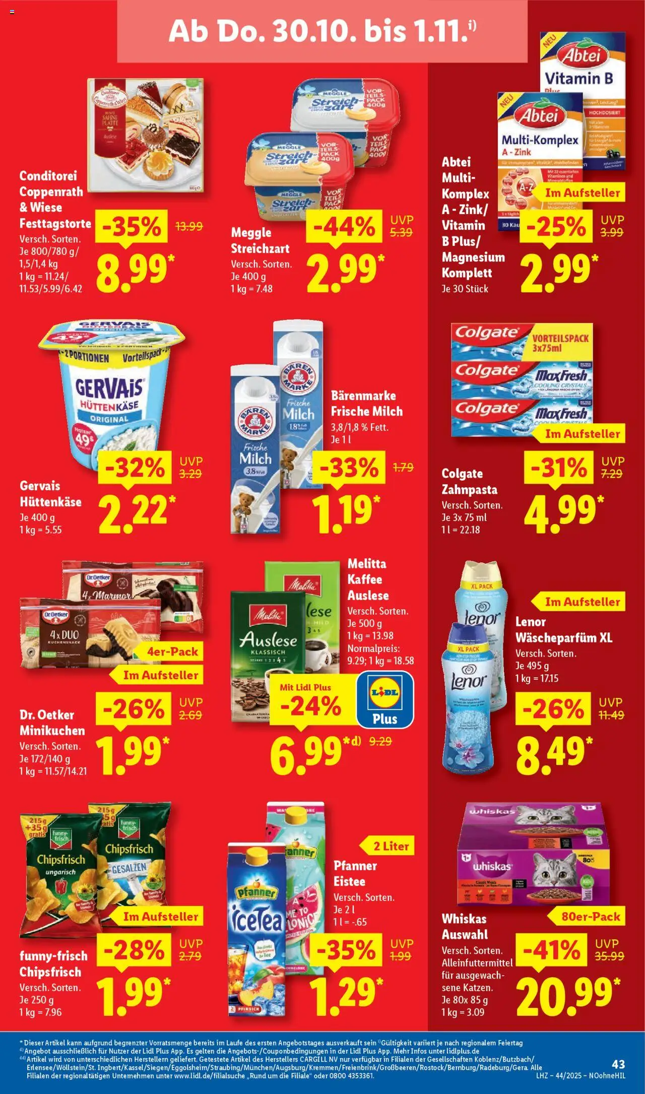 Lidl Prospekt Lüchow – gültig ab 27.10.2025 | Seite: 63 | Produkte: Lenor, Zahnpasta, Hüttenkäse, Whiskas