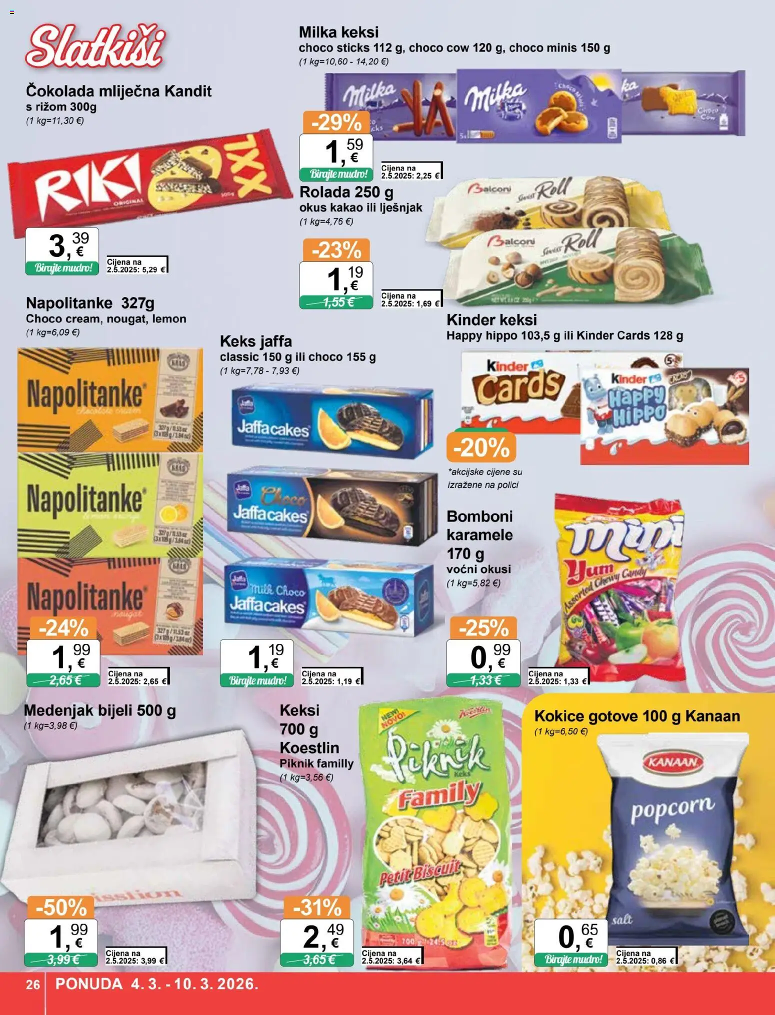 KTC katalog | vrijedi od 04.03.2026 | Stranica: 26 | Proizvodi: Bomboni, Keks, Milka, Kakao