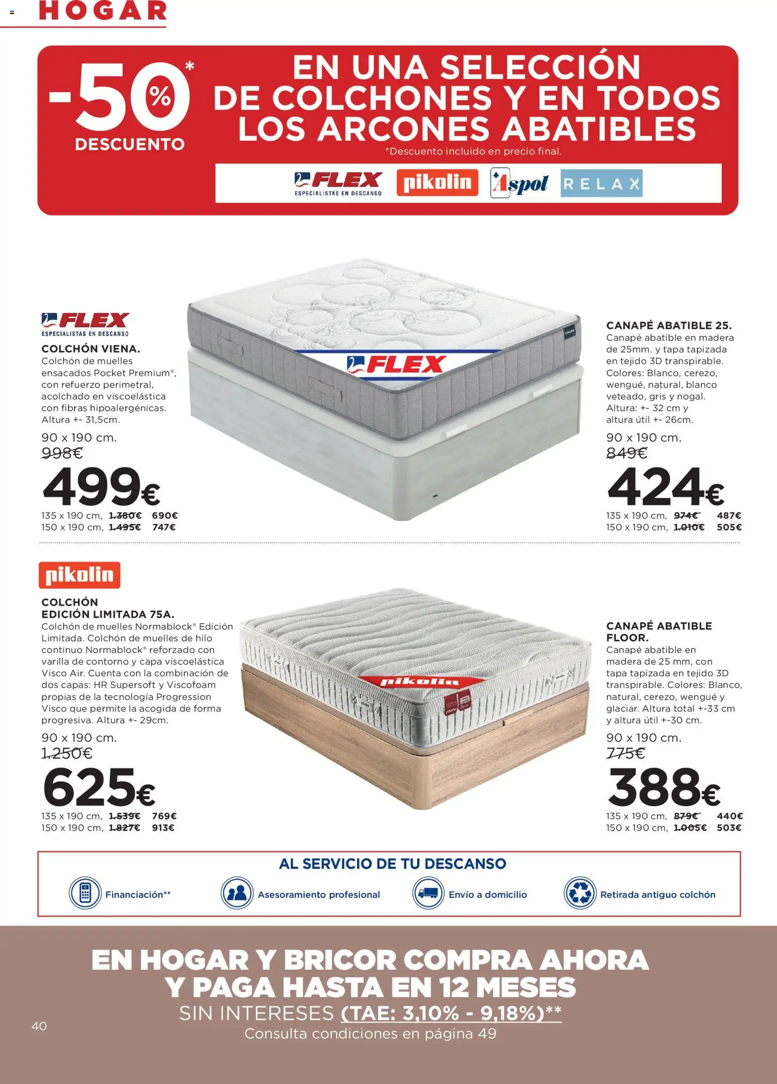 Hipercor catálogo │ válido desde el 23.04.2026 | Página: 40 | Productos: Colchon