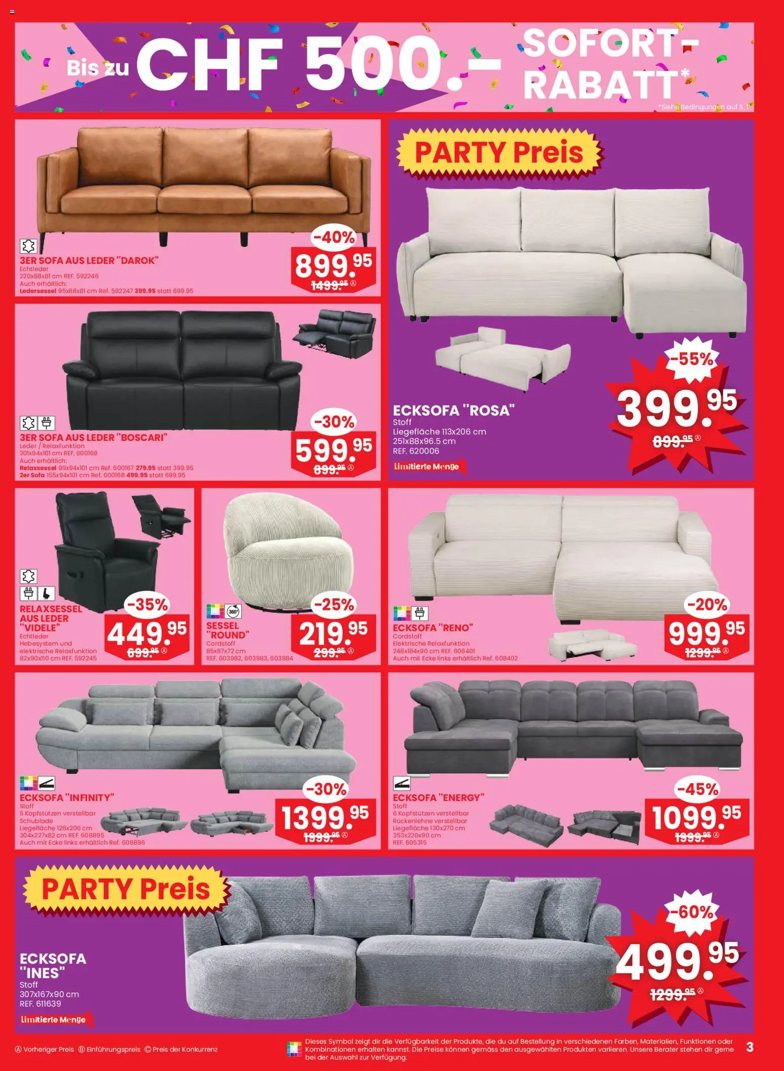 Conforama Aktionen – gültig ab 25.02.2026 | Seite: 3 | Produkte: Sofa, Sessel, Ecksofa, Relaxsessel