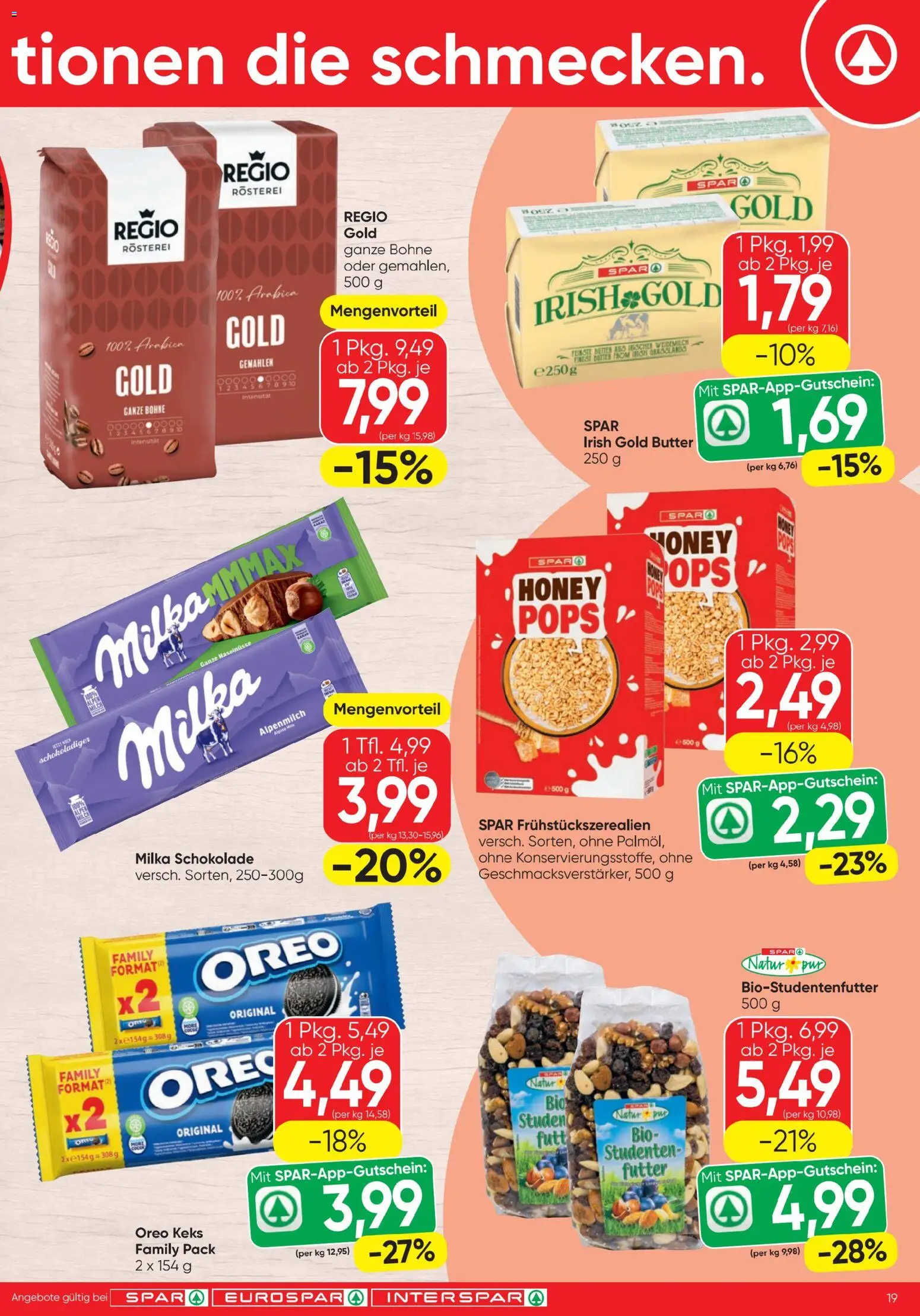 Spar - Flugblatt gültig ab 23.04.2026 | Seite: 19 | Produkte: Butter, Schokolade