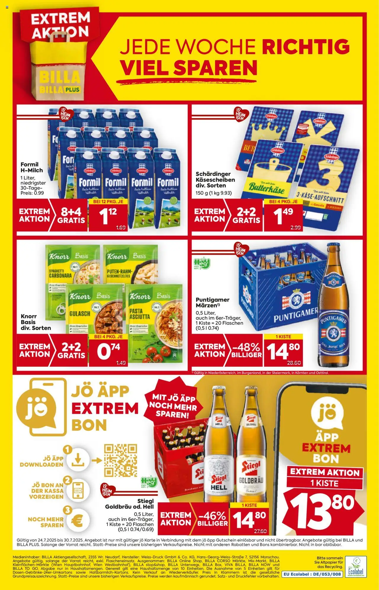 Billa AT akciós ujság - amely érvényes a következő dátumtól: 24.07.2025 | Oldal: 16 | Termékek: Gouda