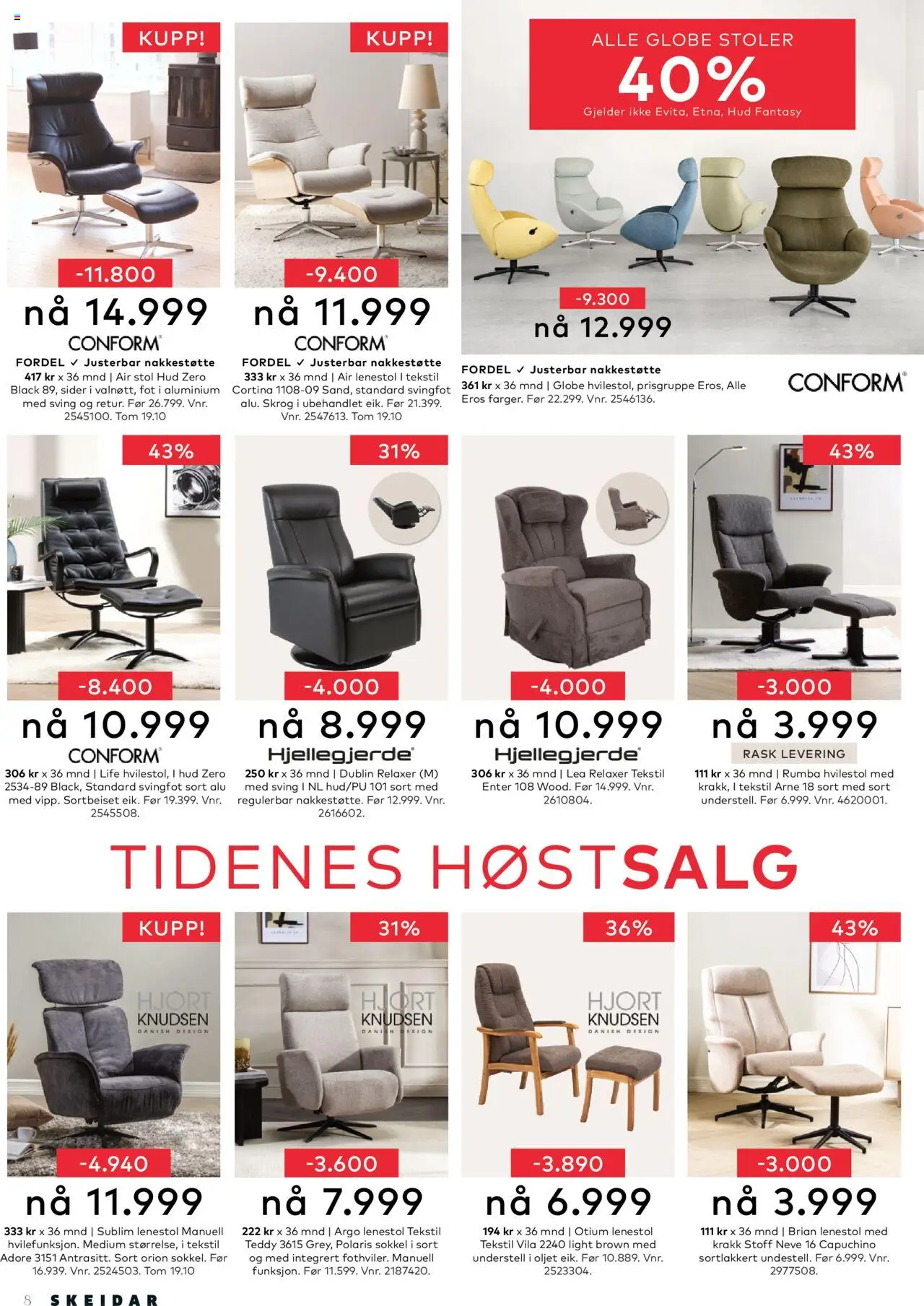 {H1} | Side: 8 | Produkter: Krakk, Hvilestol, Lenestol, Stol