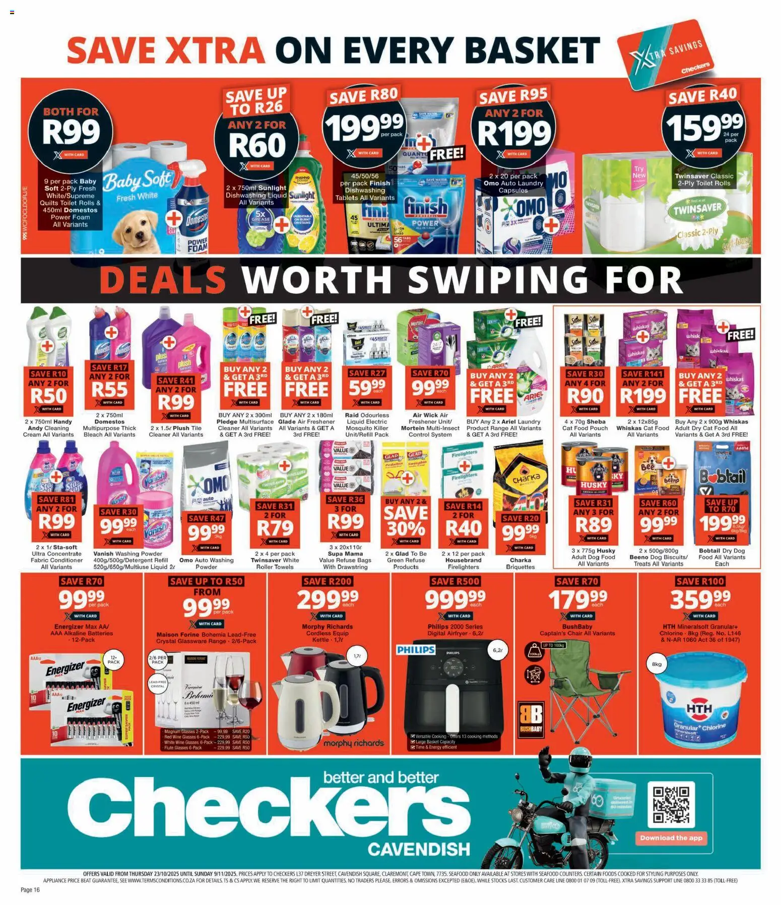 New Checkers catalogue – valid from 23.10.2025 | Page: 16 | Products: Basket, Powder, Conditioner, Dog food
