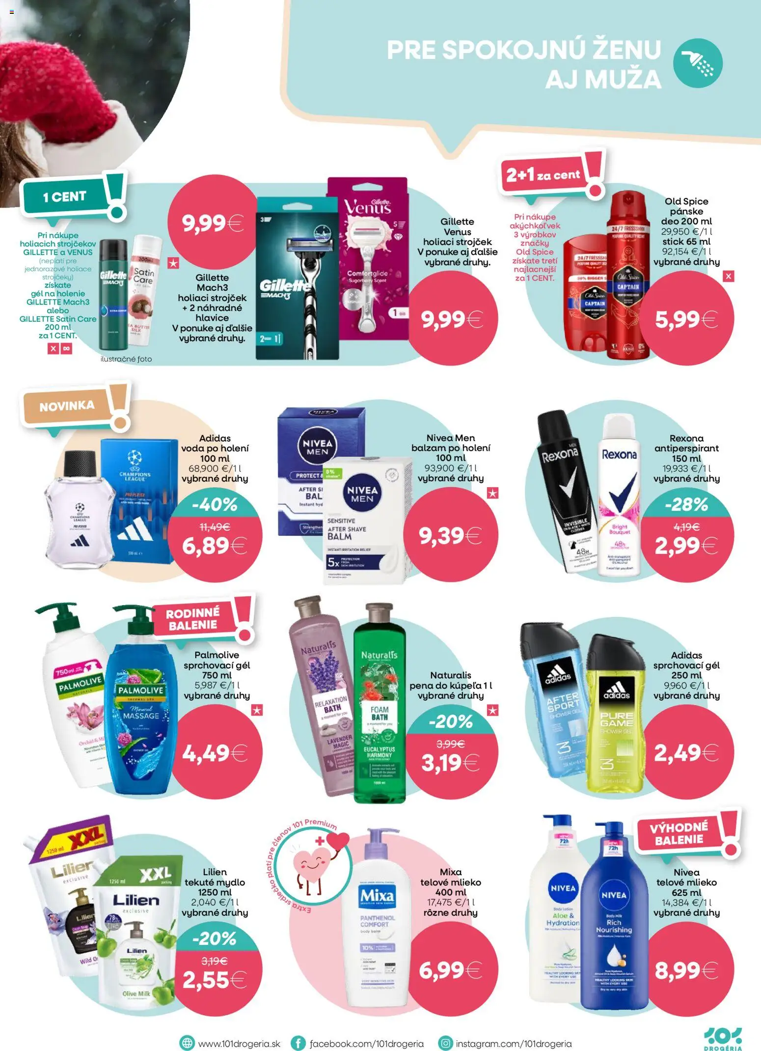 Nové 101 drogerie akcie – leták je platný od 17.12.2025 | Strana: 7 | Produkty: Strojček, Holiaci strojček, Nivea, Mydlo